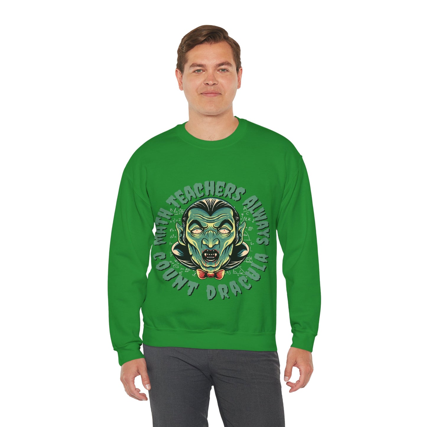 Halloween Count Dracula Sweatshirt, Unisex Crewneck for Teachers, Spooky Gift Idea, Fall Fashion, Halloween Costume