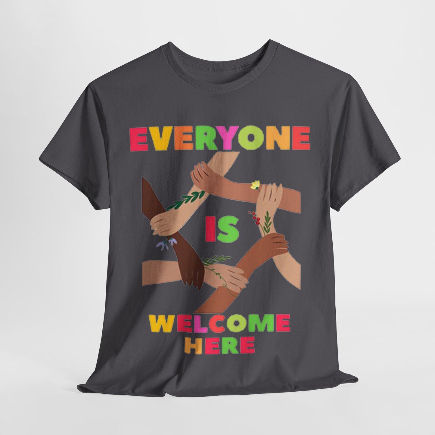 Inclusive Message Unisex Heavy Cotton Tee, Equality Shirt, Diversity Tee, Gift for Friends, Community Wear, Pride Apparel