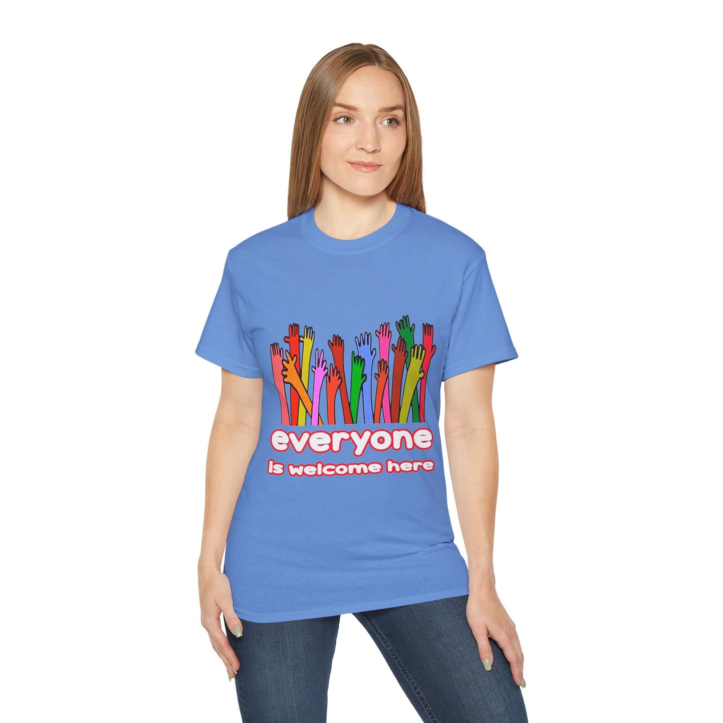 Inclusive Vibes Tee, Everyone is Welcome Here T-Shirt, Unity Tee, Proud Ally Shirt, Colorful Art Tee, Comfortable Cotton T-Shirt
