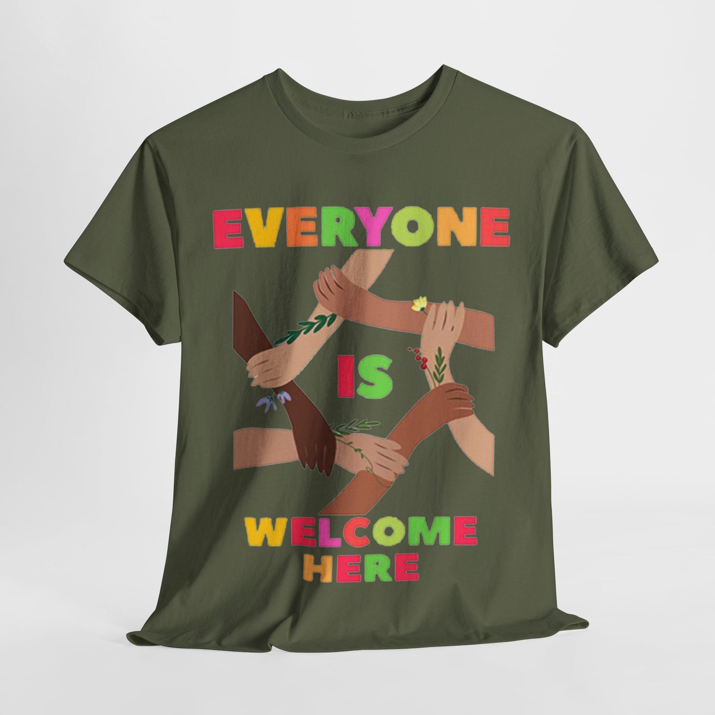 Inclusive Message Unisex Heavy Cotton Tee, Equality Shirt, Diversity Tee, Gift for Friends, Community Wear, Pride Apparel