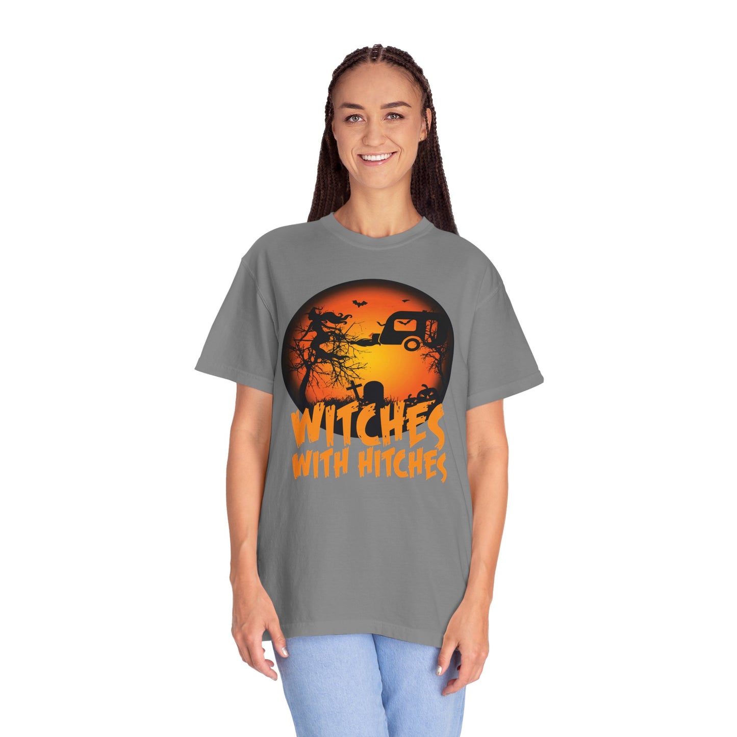 Witches with Hitches Unisex T-shirt | Halloween Apparel, Witchy Vibes, Casual Wear, Gift for Her, Festival T-shirt, Cozy Style