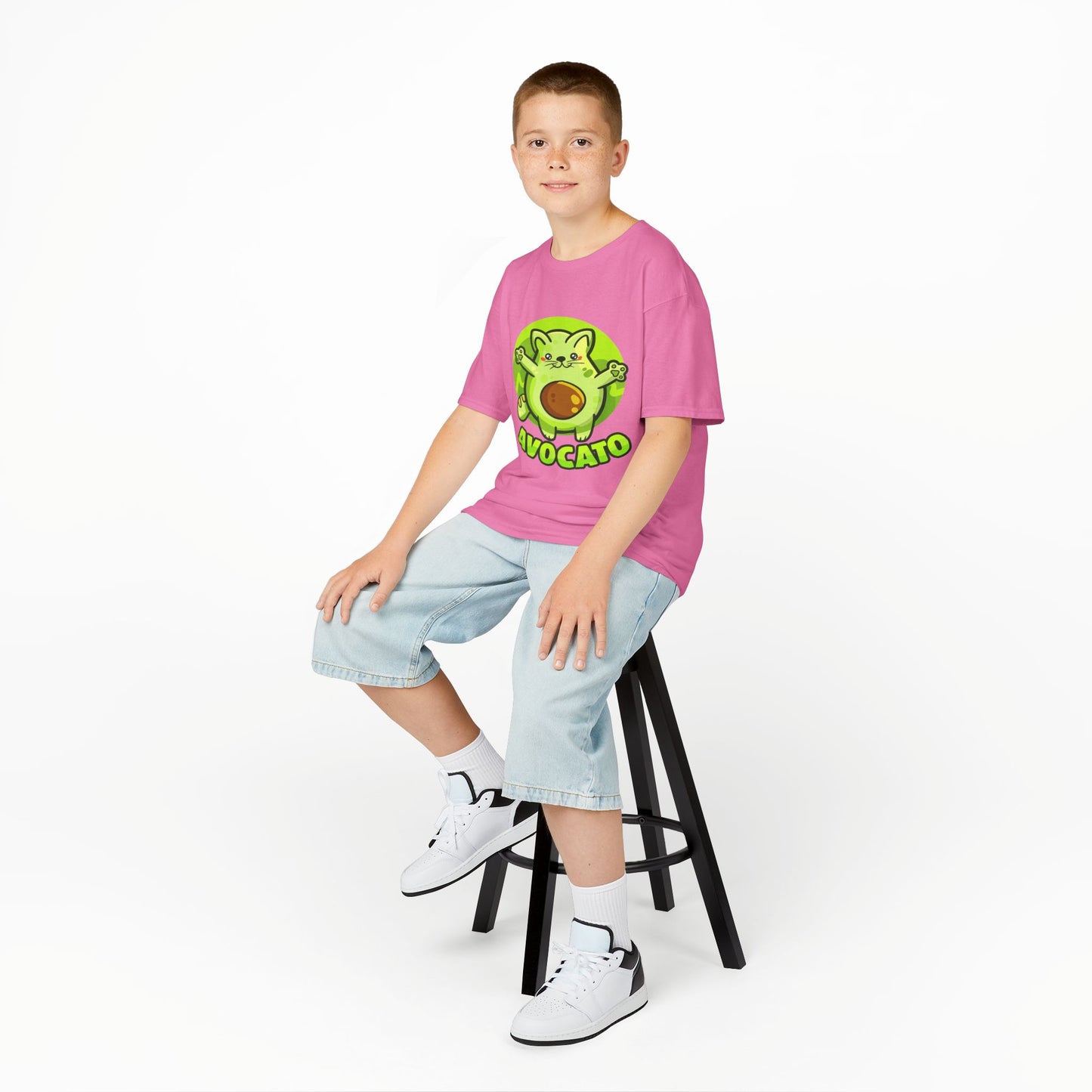 Cute Avocado Cat Kids Tee, Fun T-Shirt for Kids, Avocado Lover Gift, Playful Graphic Shirt, Birthday Party Outfit