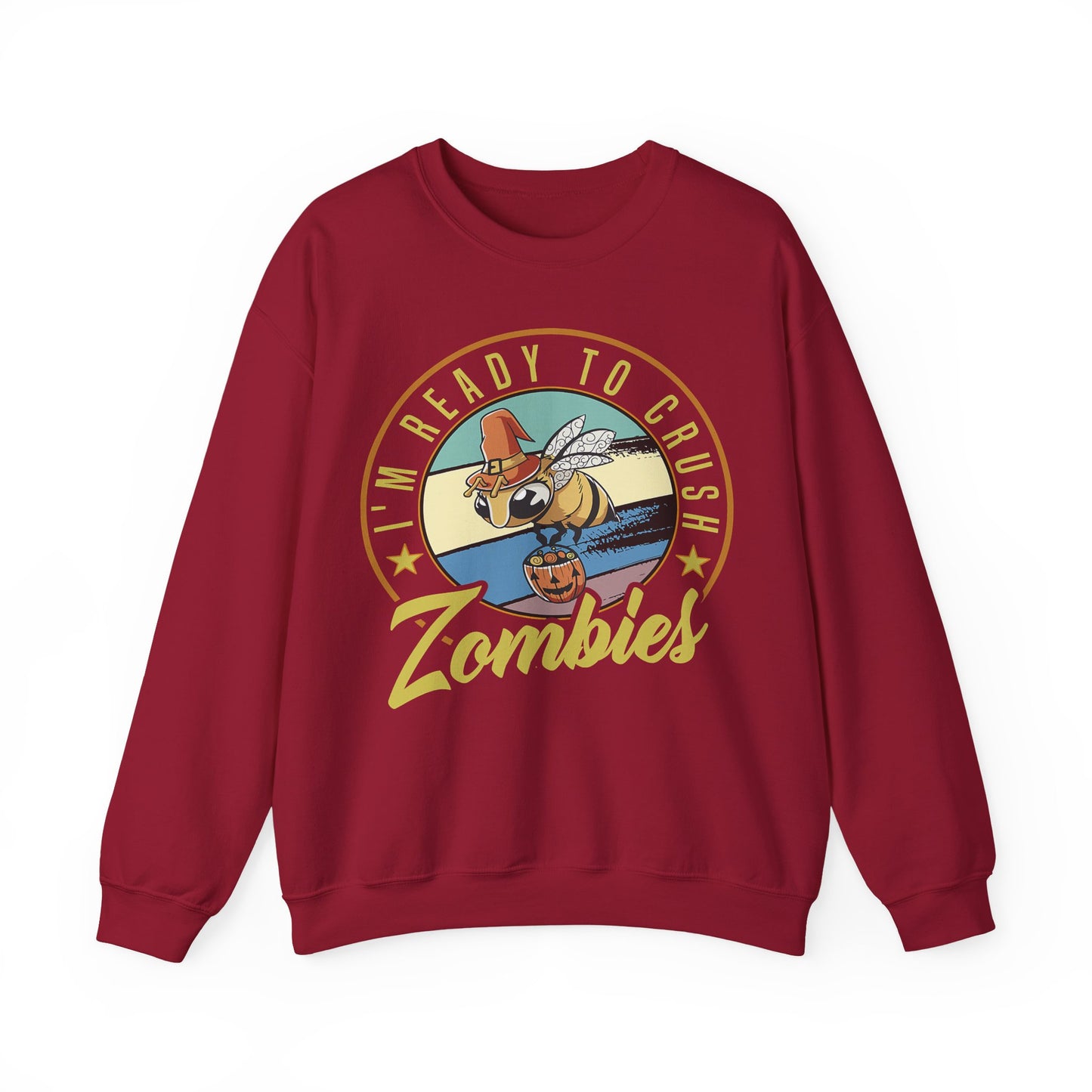 Zombie-Themed Crewneck Sweatshirt - Funny Halloween Gift for Friends, Casual Wear, Cozy Style, Unisex Apparel, Fall Fashion