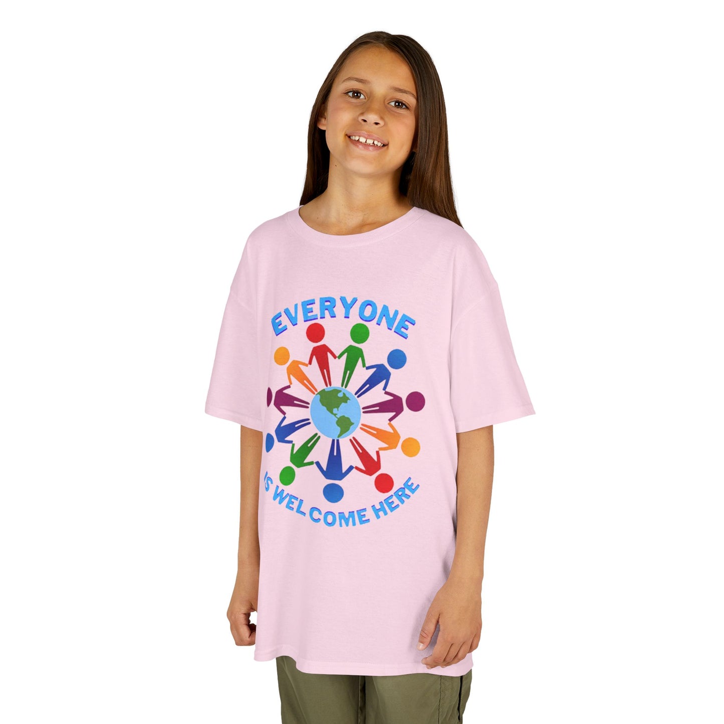 Inclusive Kids Tee - Everyone is Welcome Here, Rainbow T-Shirt, Kids Equality Wear, Unity Apparel, Diversity Gift, Positive Message Top