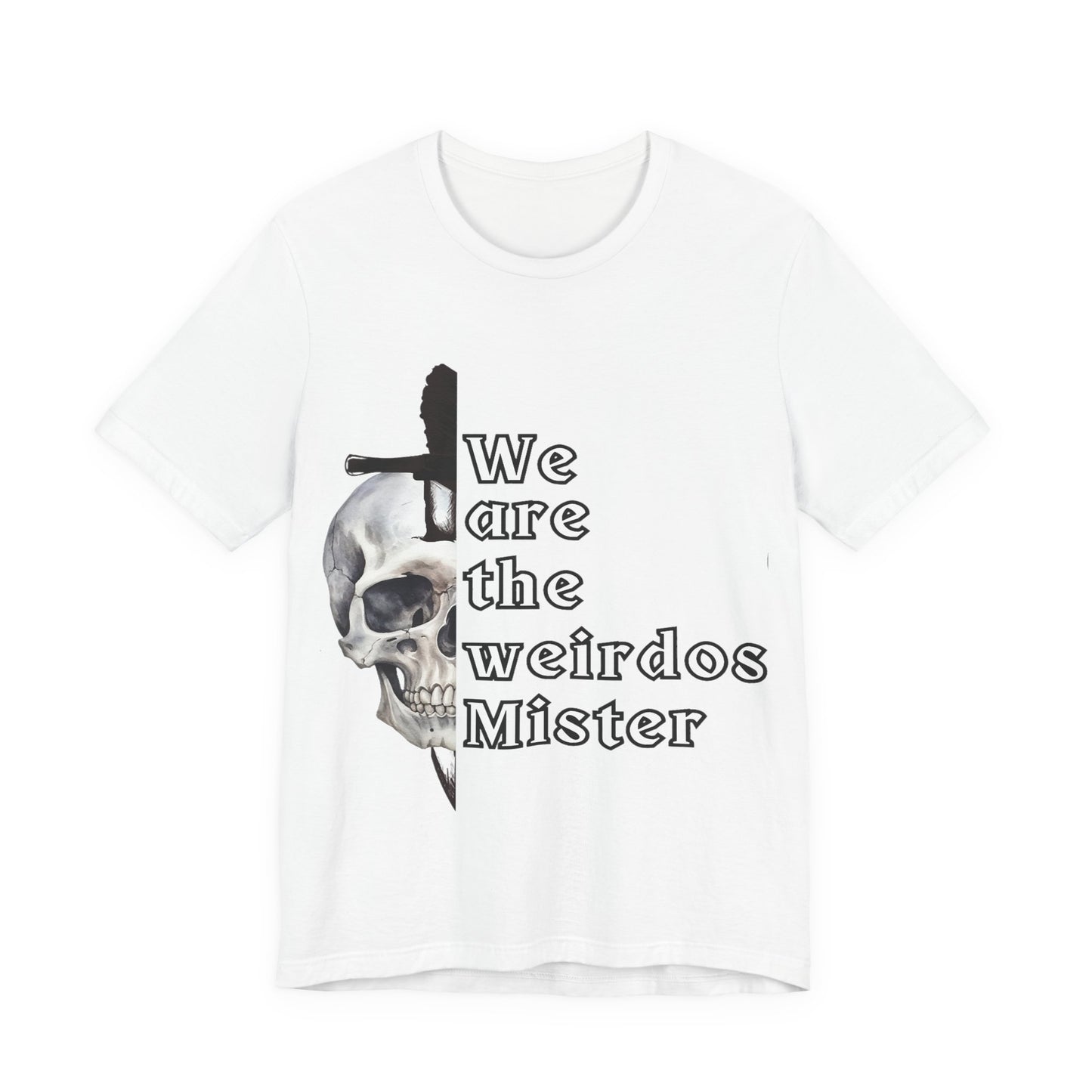 Skull Graphic Tee - Unisex Jersey Short Sleeve Shirt for Halloween, Occasions, Trendy Wear, Gift for Weirdos, Casual Style
