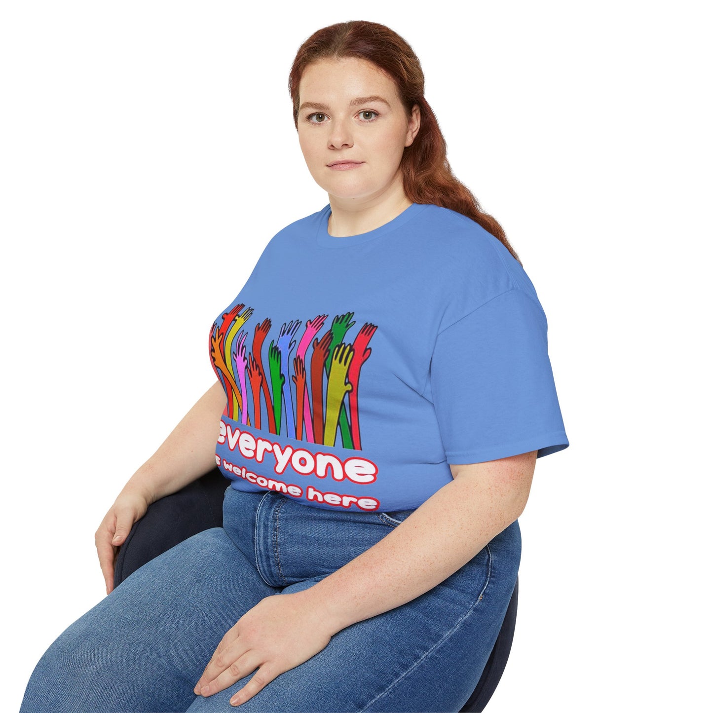 Inclusive Vibes Tee, Everyone is Welcome Here T-Shirt, Unity Tee, Proud Ally Shirt, Colorful Art Tee, Comfortable Cotton T-Shirt