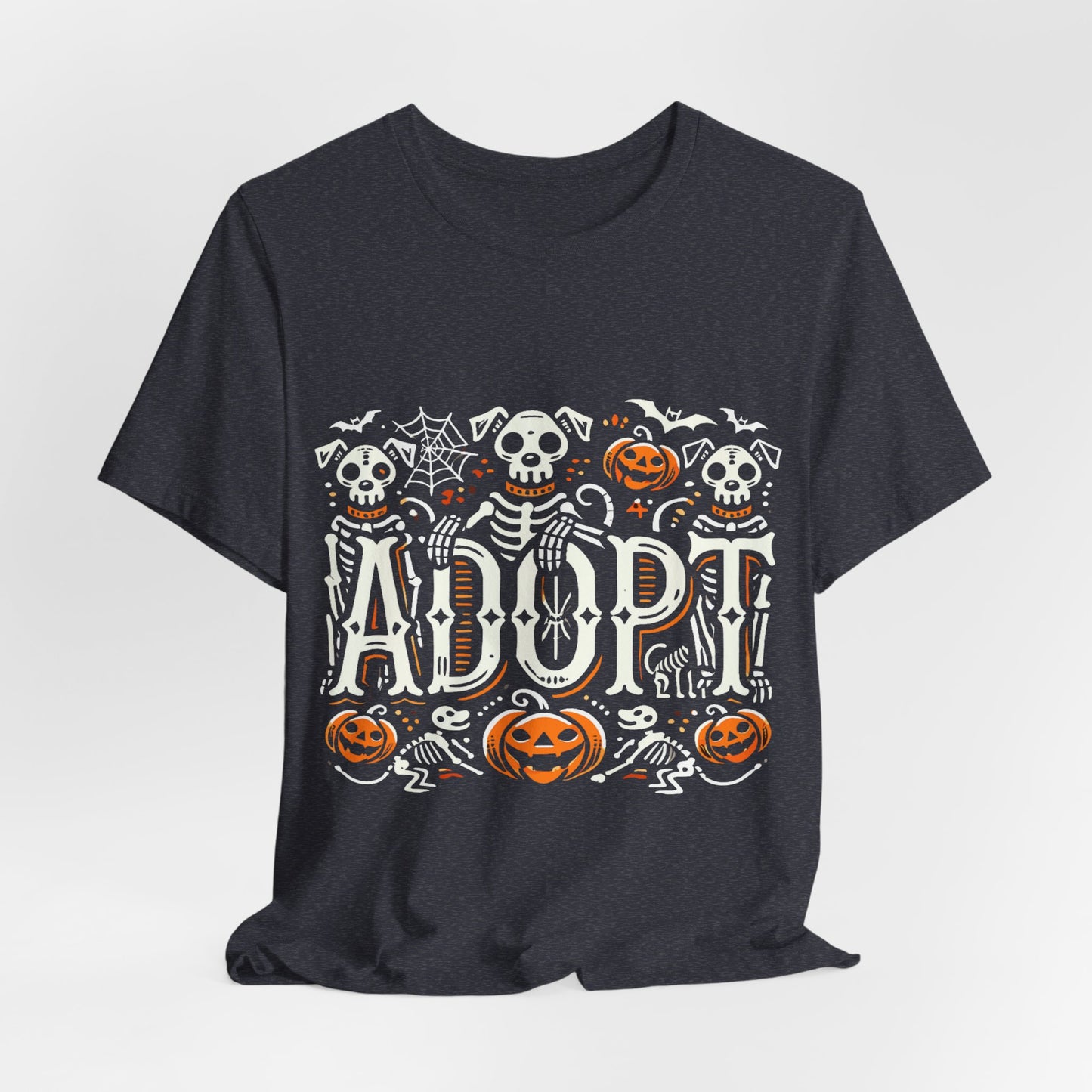 Pumpkin-Themed Adoption Awareness Tee, Perfect for Halloween, Dog Lovers, Pet Advocates, Animal Rescue Fundraisers, Fall Celebrations