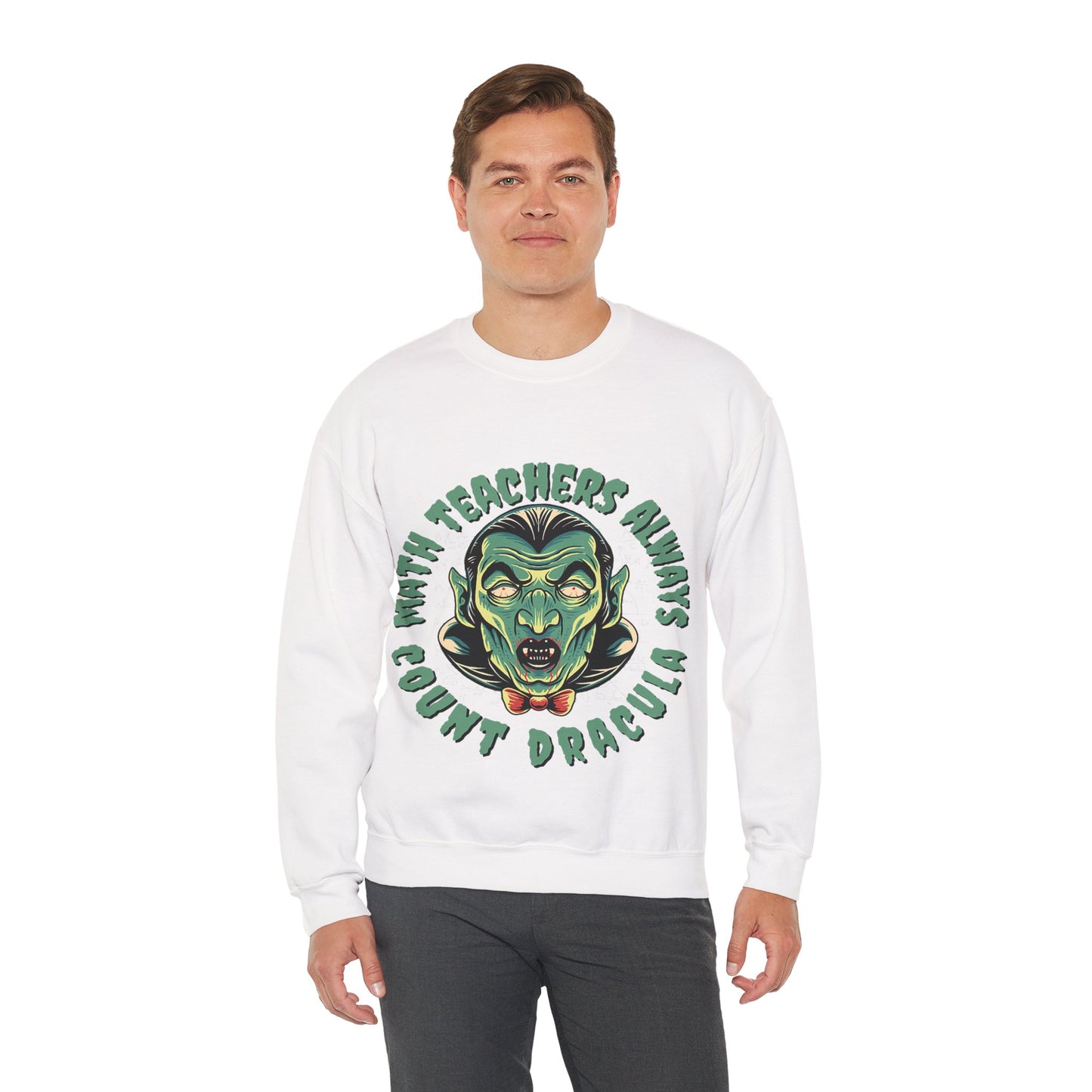 Halloween Count Dracula Sweatshirt, Unisex Crewneck for Teachers, Spooky Gift Idea, Fall Fashion, Halloween Costume