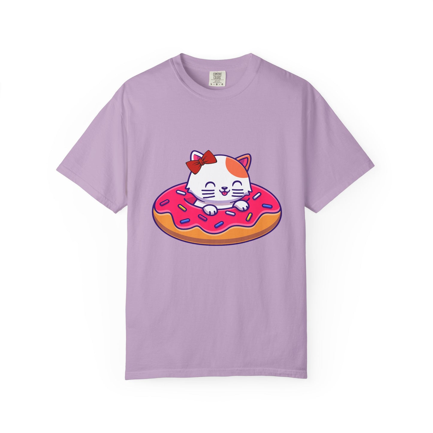 Cute Cat and Donut Unisex T-Shirt, Funny Animal Tee, Gift for Cat Lovers, Casual Wear, Cute Summer Outfit