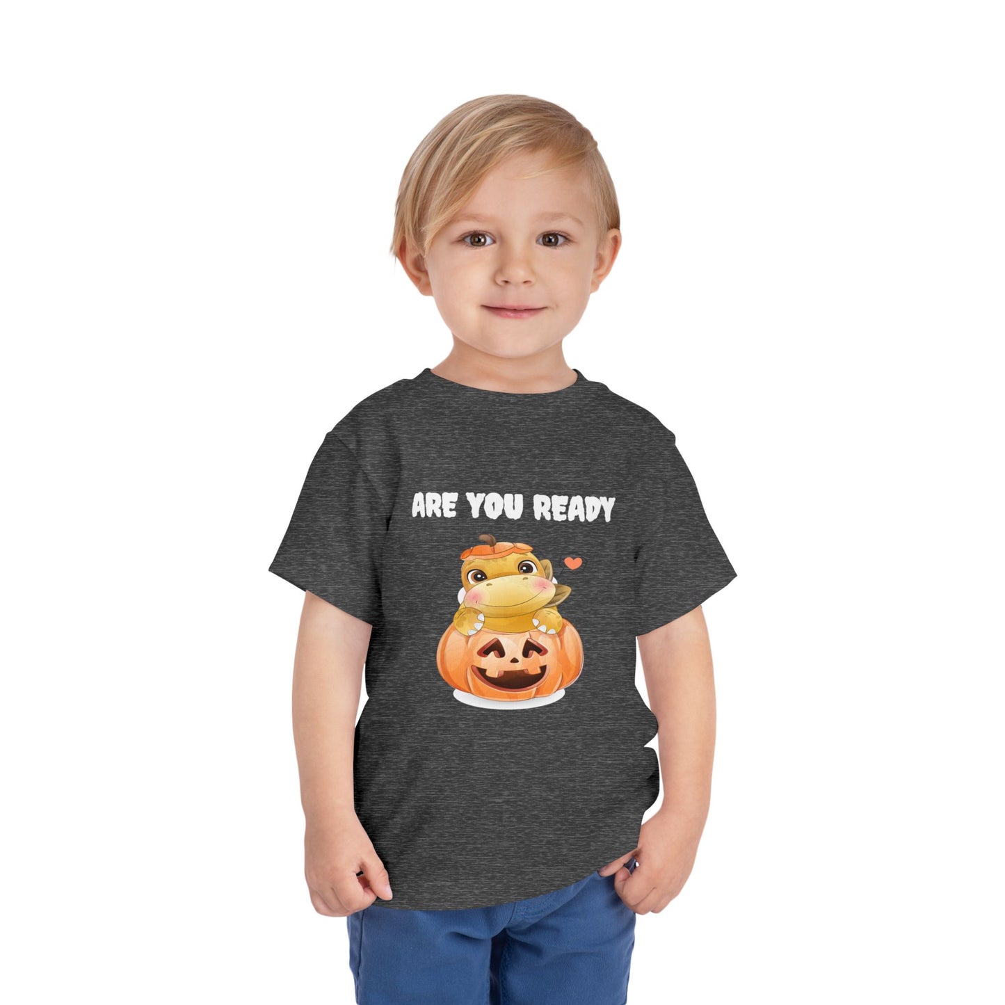 Adorable Pumpkin Frog Toddler Tee - Cute T-Shirt for Halloween, Fall Celebrations, Kids' Parties, Seasonal Dress-Up