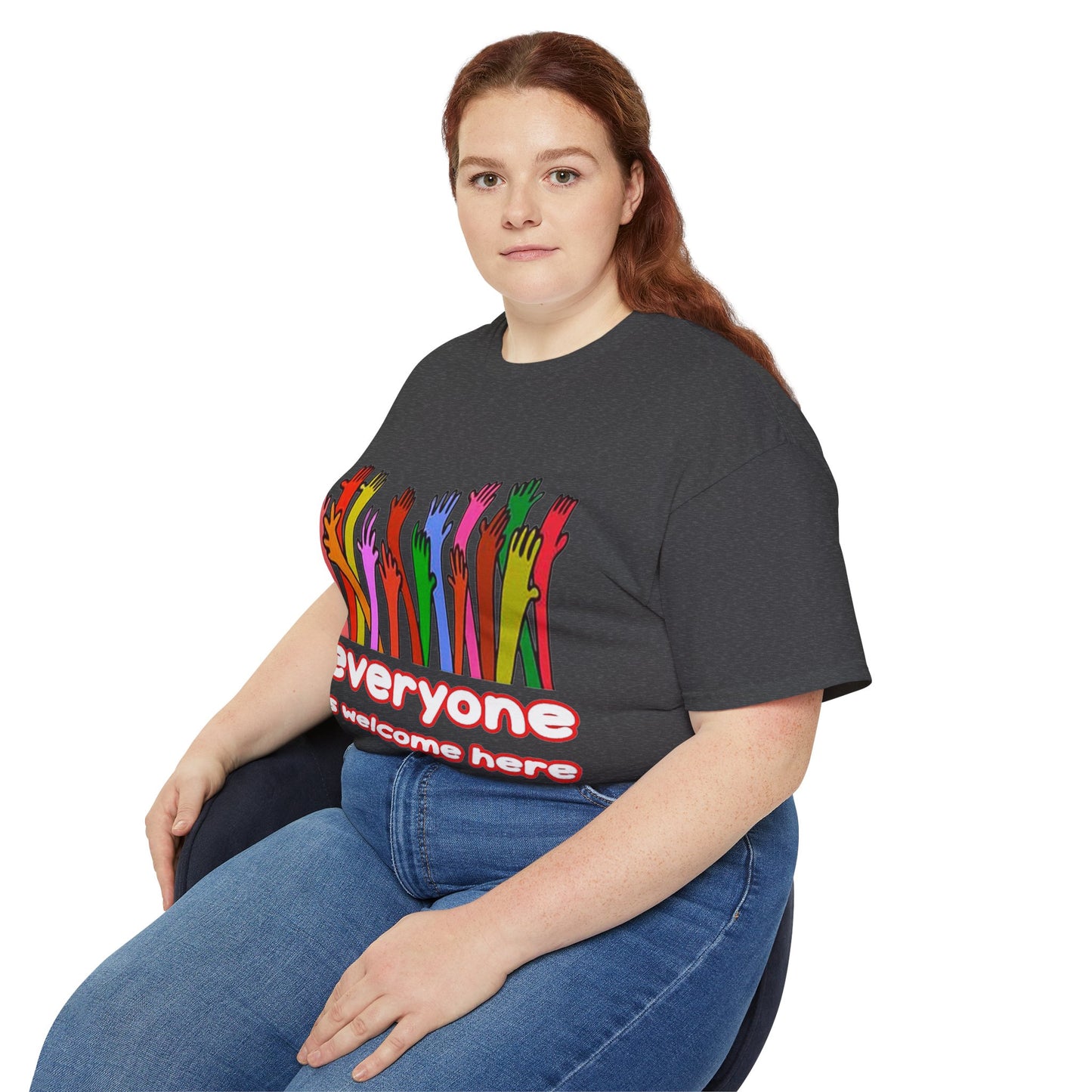 Inclusive Vibes Tee, Everyone is Welcome Here T-Shirt, Unity Tee, Proud Ally Shirt, Colorful Art Tee, Comfortable Cotton T-Shirt