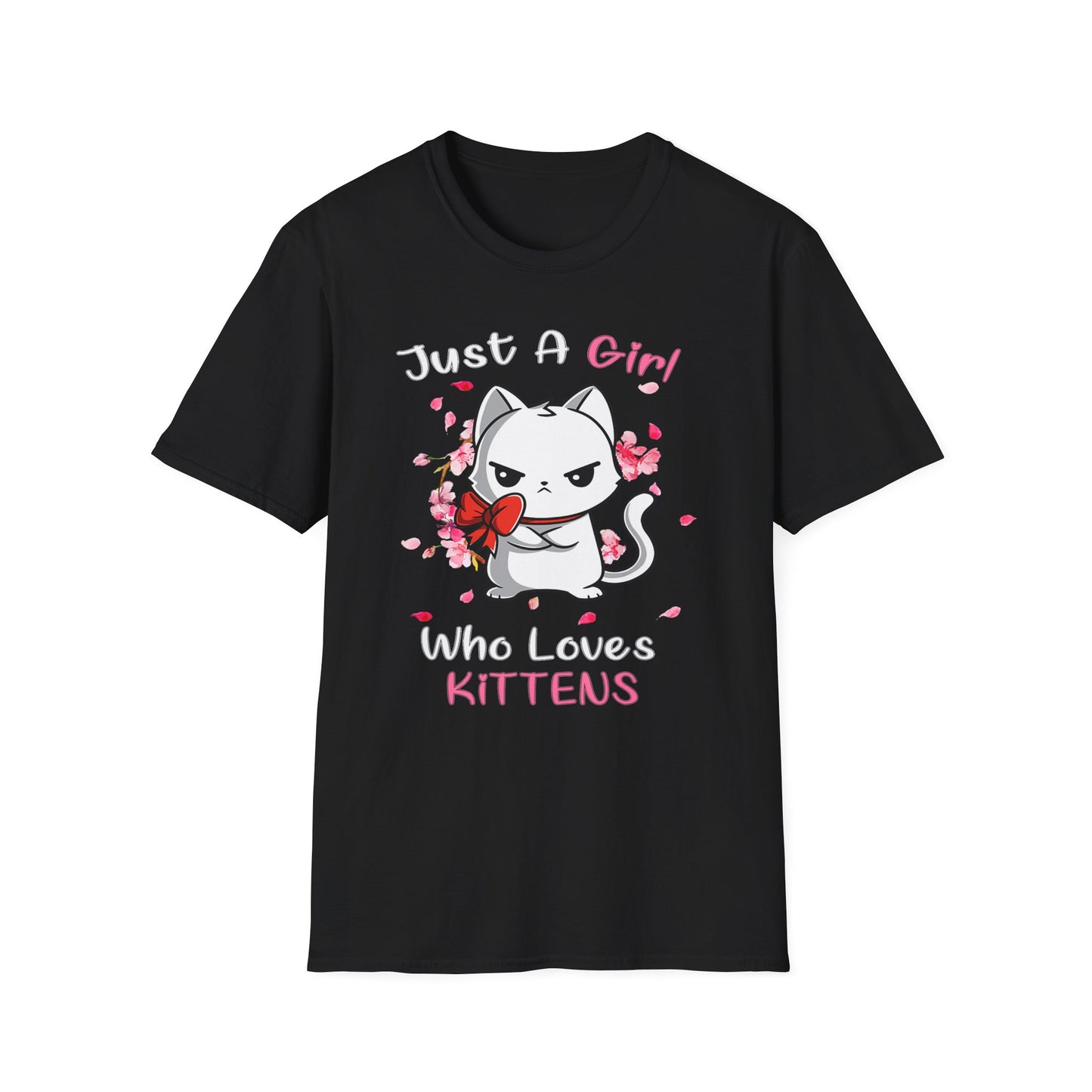 Cute Kittens Graphic Tee, Unisex Softstyle T-Shirt for Cat Lovers, Gift for Birthdays, Valentine's Day, Casual Wear, Animal Lovers