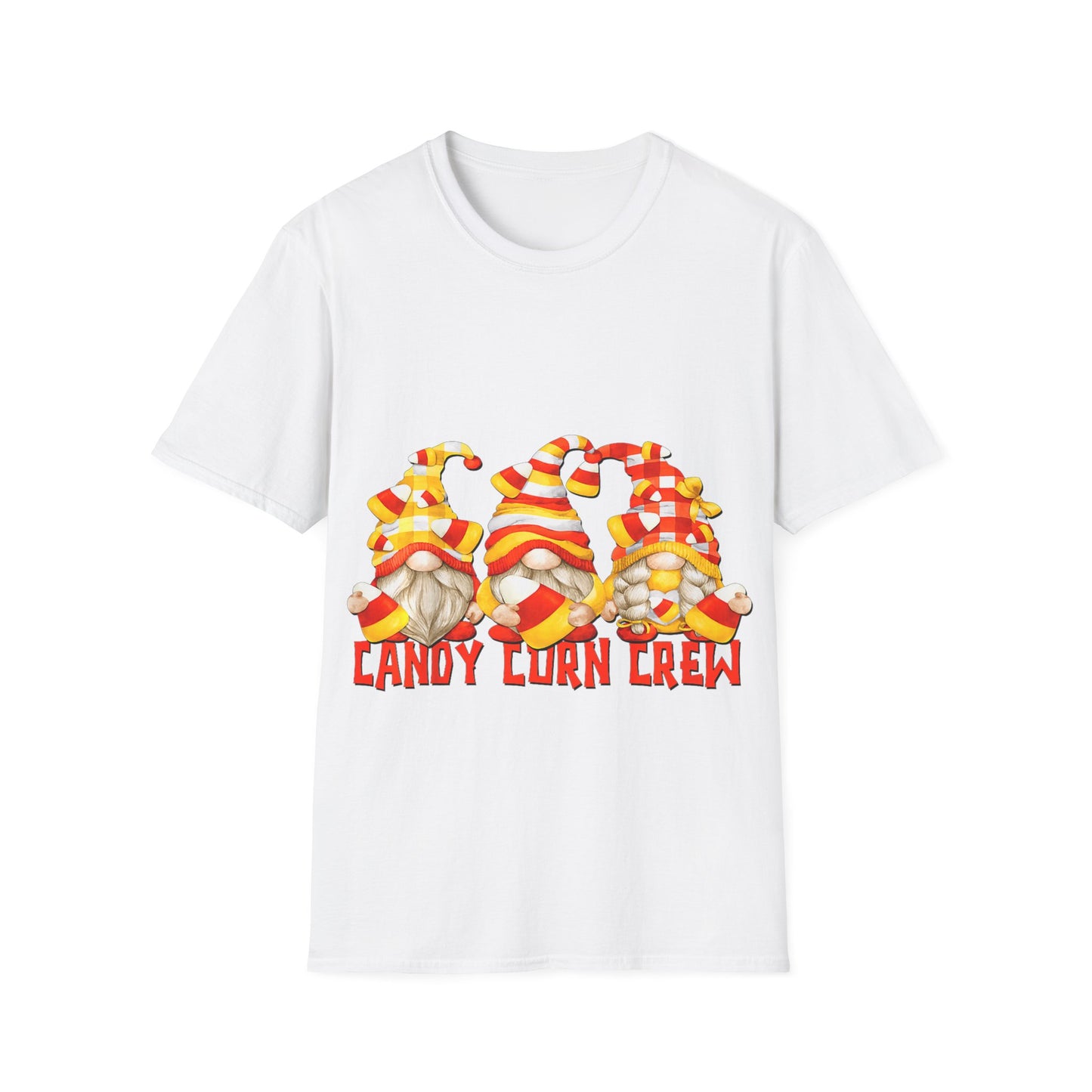 Candy Corn Crew Unisex T-Shirt - Fall Fashion, Halloween Apparel, Thanksgiving Gatherings, Cozy Comfort, Seasonal Style