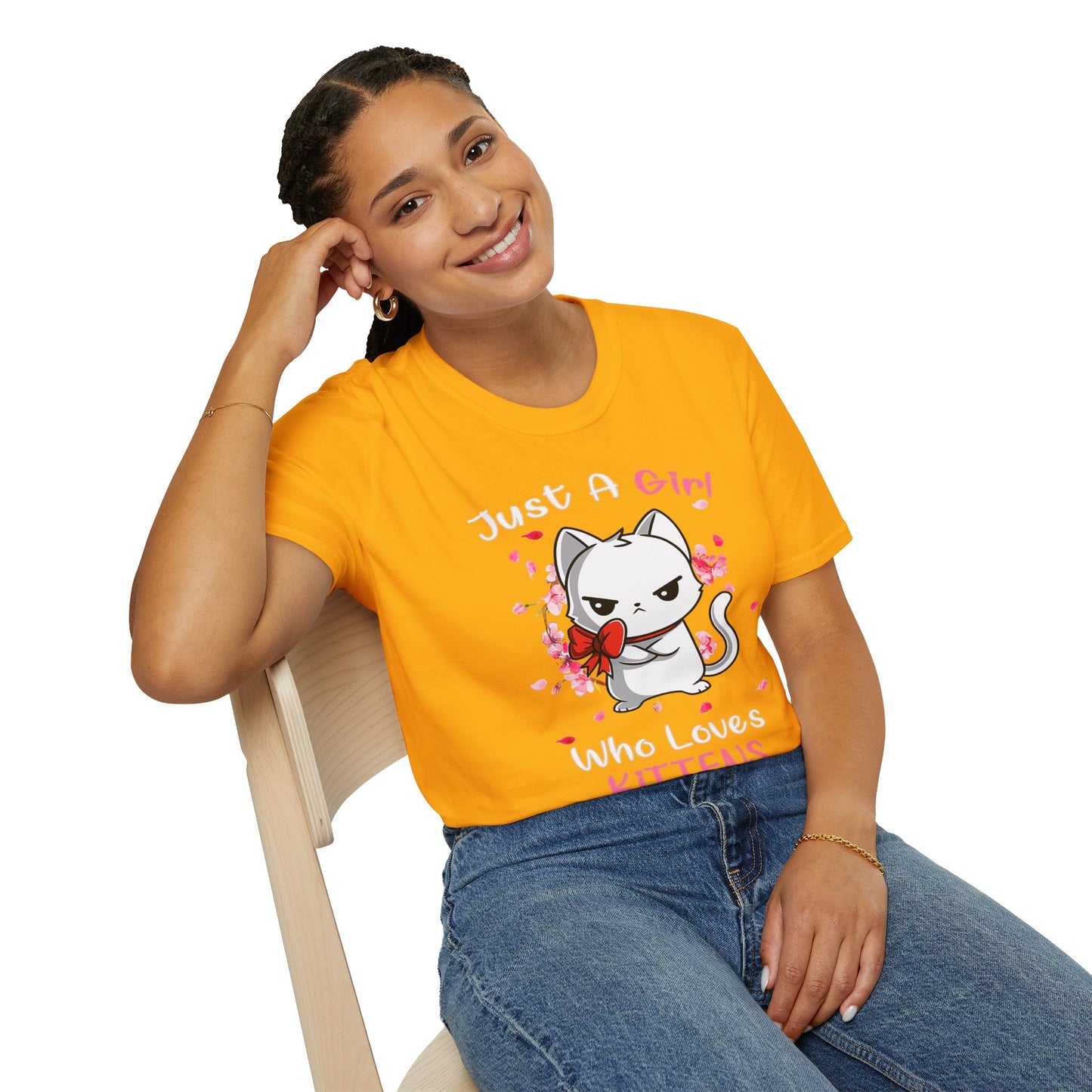Cute Kittens Graphic Tee, Unisex Softstyle T-Shirt for Cat Lovers, Gift for Birthdays, Valentine's Day, Casual Wear, Animal Lovers