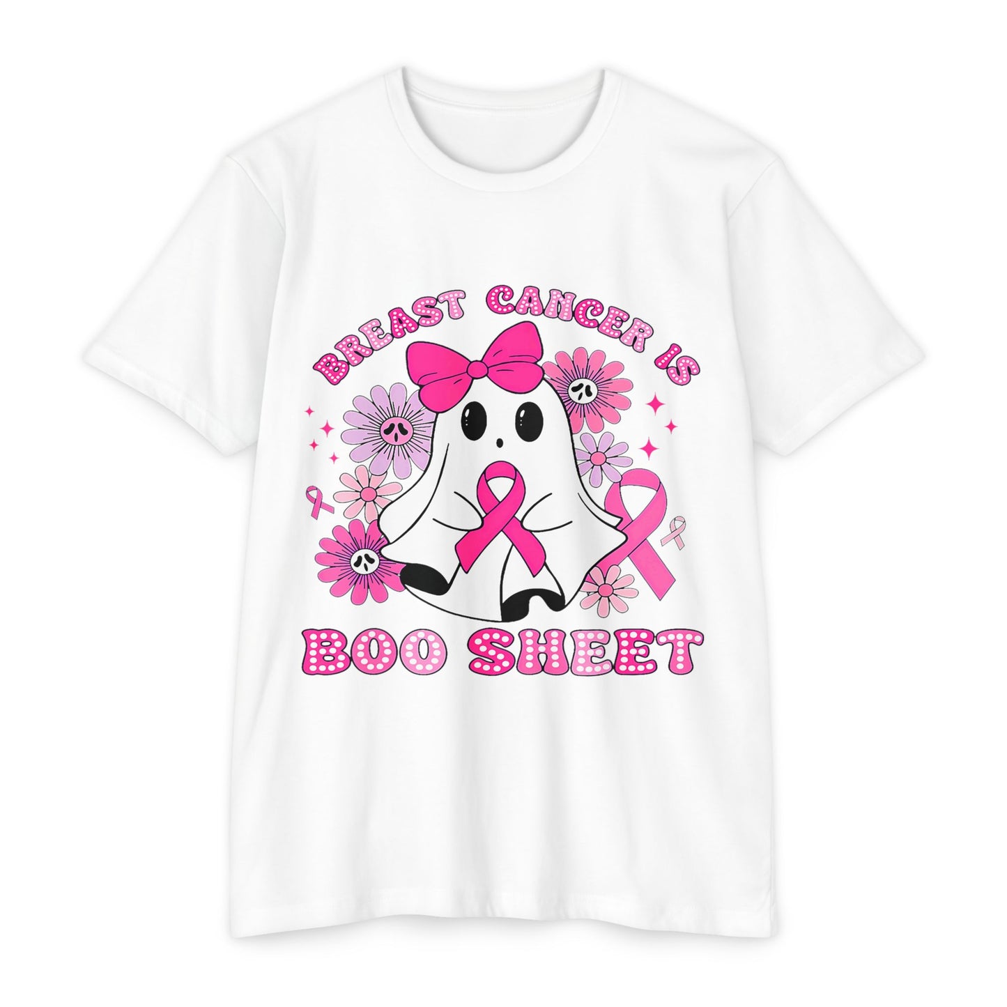 Breast Cancer Awareness Ghost T-Shirt, Unisex Tee, Halloween Shirt, Supportive Apparel, Fundraiser Gear, Boo Sheet Shirt