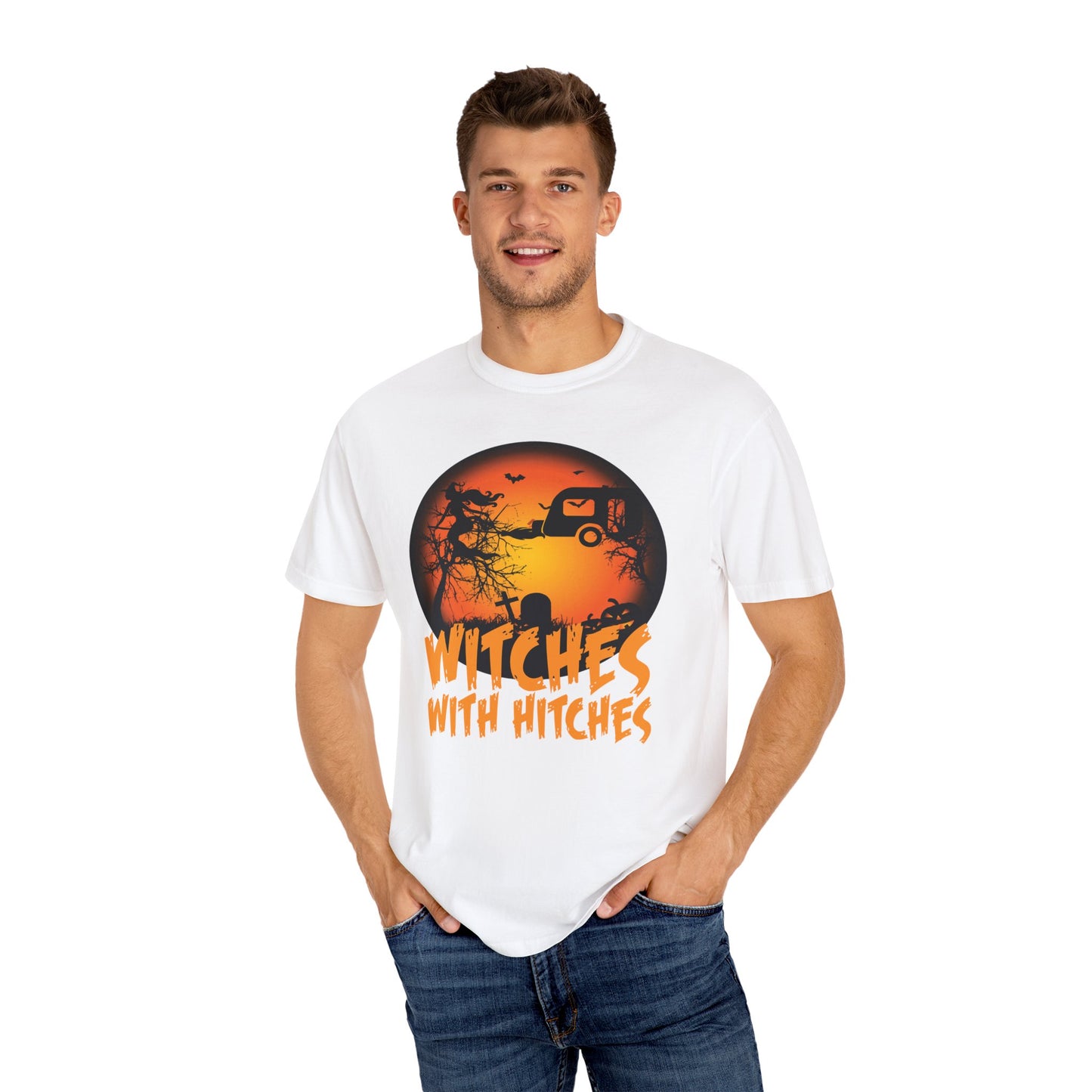 Witches with Hitches Unisex T-shirt | Halloween Apparel, Witchy Vibes, Casual Wear, Gift for Her, Festival T-shirt, Cozy Style