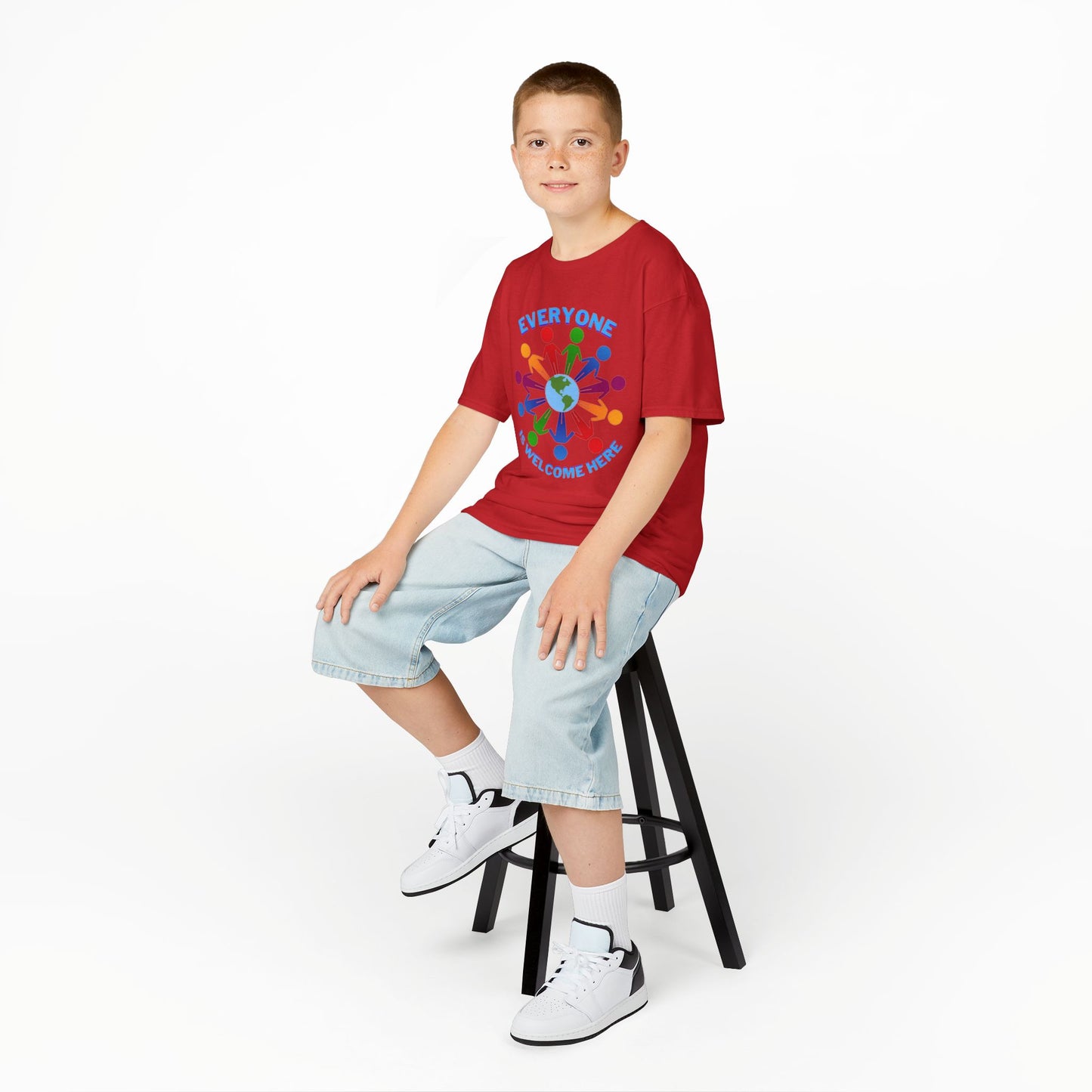 Inclusive Kids Tee - Everyone is Welcome Here, Rainbow T-Shirt, Kids Equality Wear, Unity Apparel, Diversity Gift, Positive Message Top