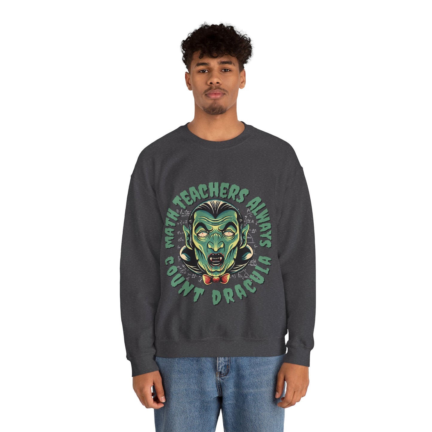 Halloween Count Dracula Sweatshirt, Unisex Crewneck for Teachers, Spooky Gift Idea, Fall Fashion, Halloween Costume