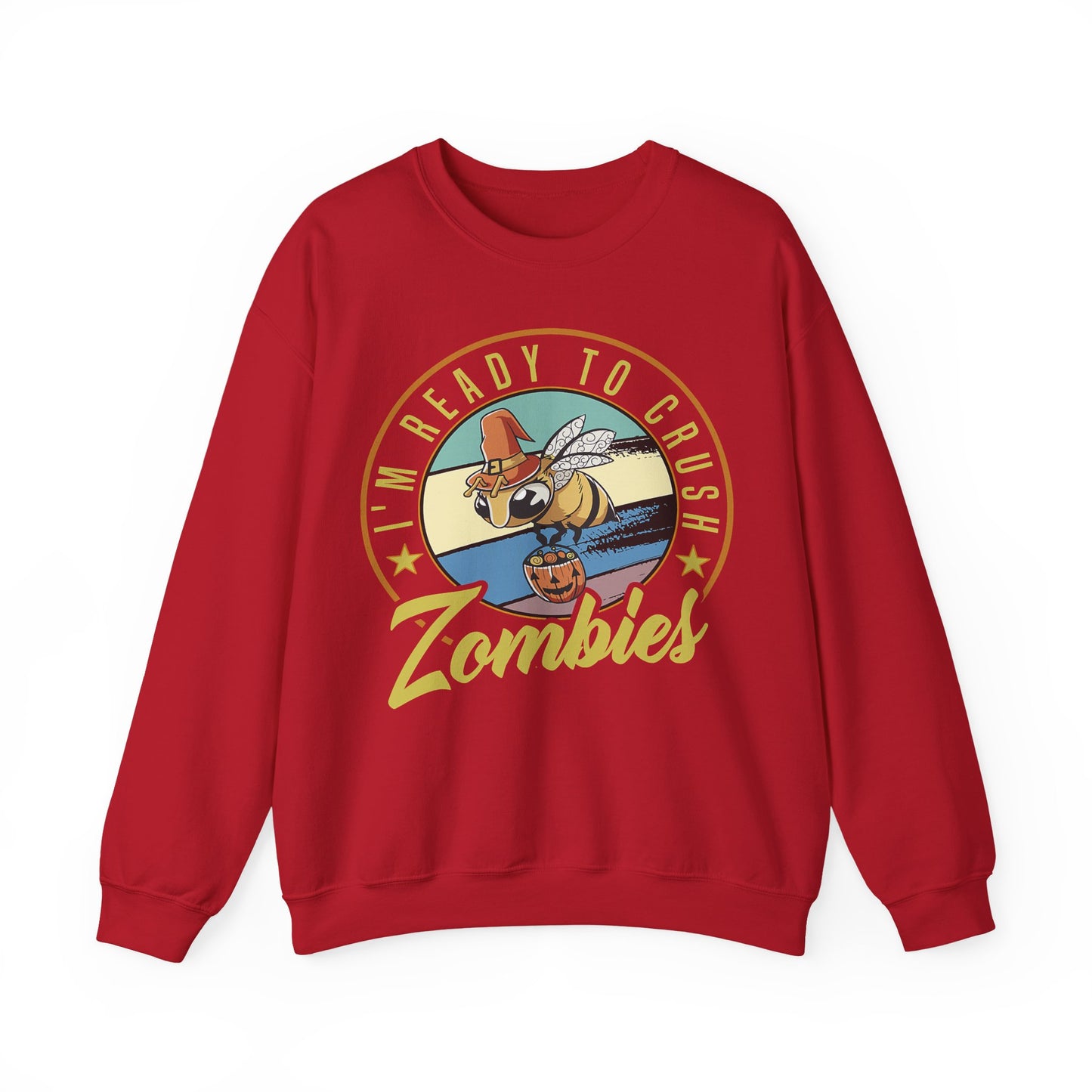 Zombie-Themed Crewneck Sweatshirt - Funny Halloween Gift for Friends, Casual Wear, Cozy Style, Unisex Apparel, Fall Fashion