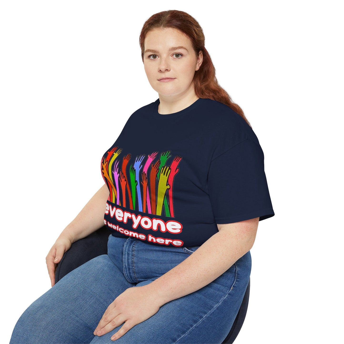 Inclusive Vibes Tee, Everyone is Welcome Here T-Shirt, Unity Tee, Proud Ally Shirt, Colorful Art Tee, Comfortable Cotton T-Shirt
