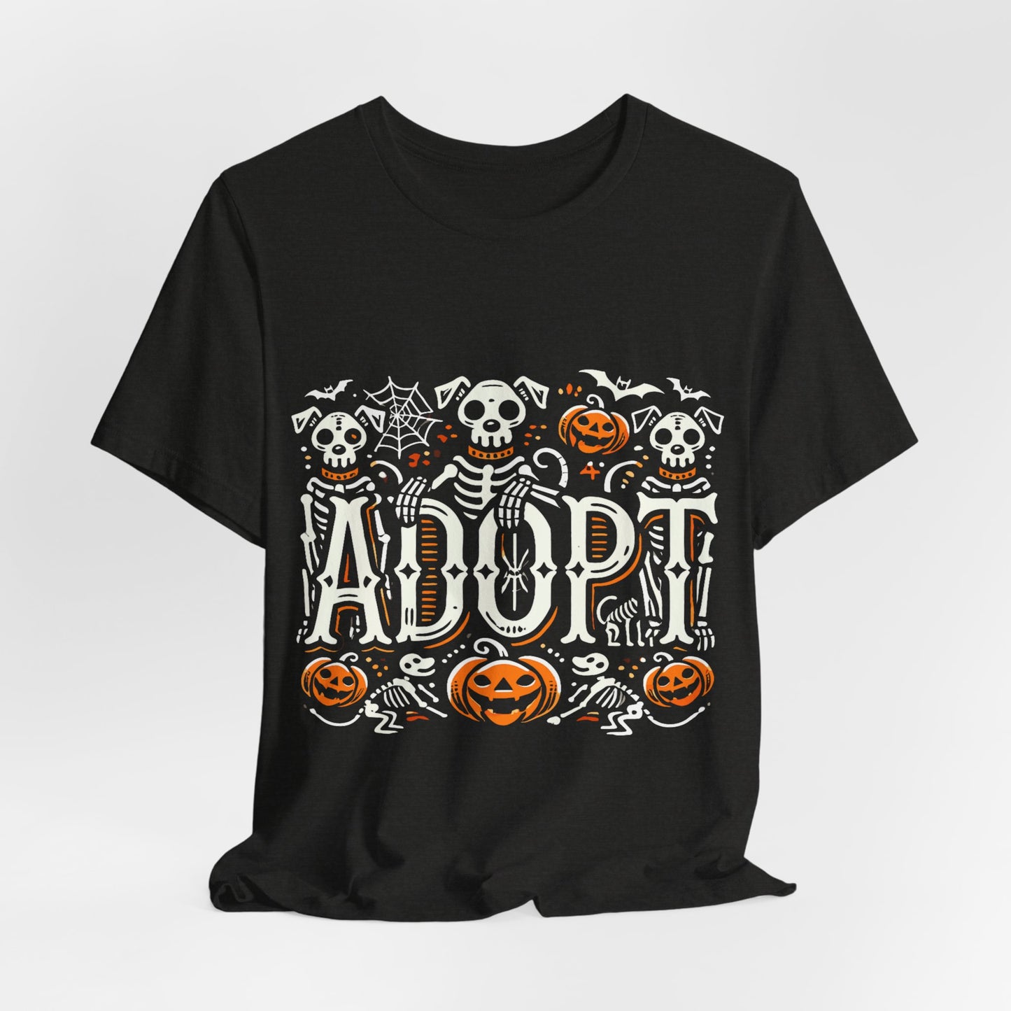 Pumpkin-Themed Adoption Awareness Tee, Perfect for Halloween, Dog Lovers, Pet Advocates, Animal Rescue Fundraisers, Fall Celebrations
