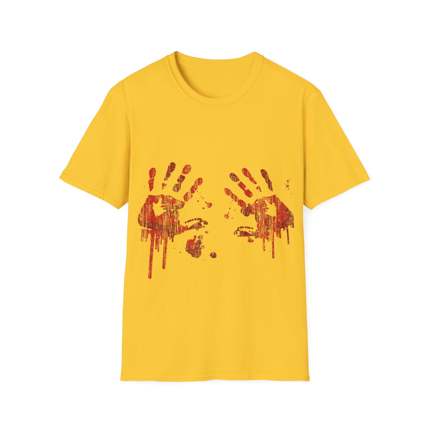 Bloody Handprints Unisex T-Shirt, Halloween Costume Tee, Spooky Graphic Shirt, Horror Movie Apparel, Gore T-Shirt