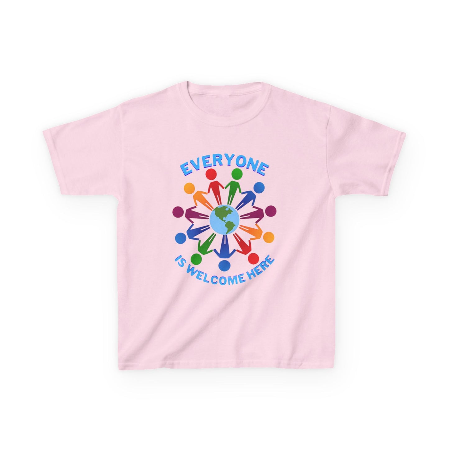 Inclusive Kids Tee - Everyone is Welcome Here, Rainbow T-Shirt, Kids Equality Wear, Unity Apparel, Diversity Gift, Positive Message Top