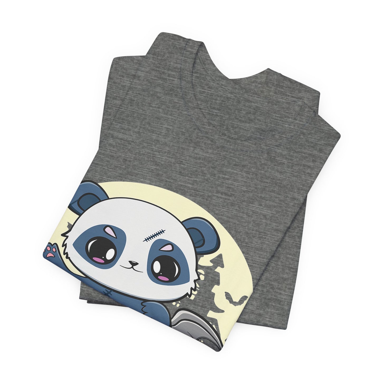 Cute Panda Halloween Tee, Unisex Short Sleeve Shirt, Fun Graphic T-Shirt, Spooky Cute Apparel, Animal Lover Gift