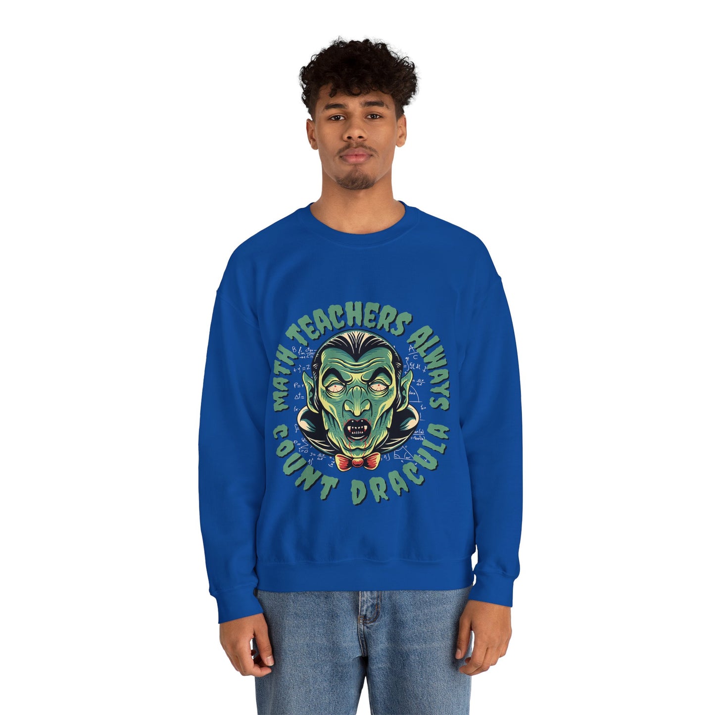 Halloween Count Dracula Sweatshirt, Unisex Crewneck for Teachers, Spooky Gift Idea, Fall Fashion, Halloween Costume