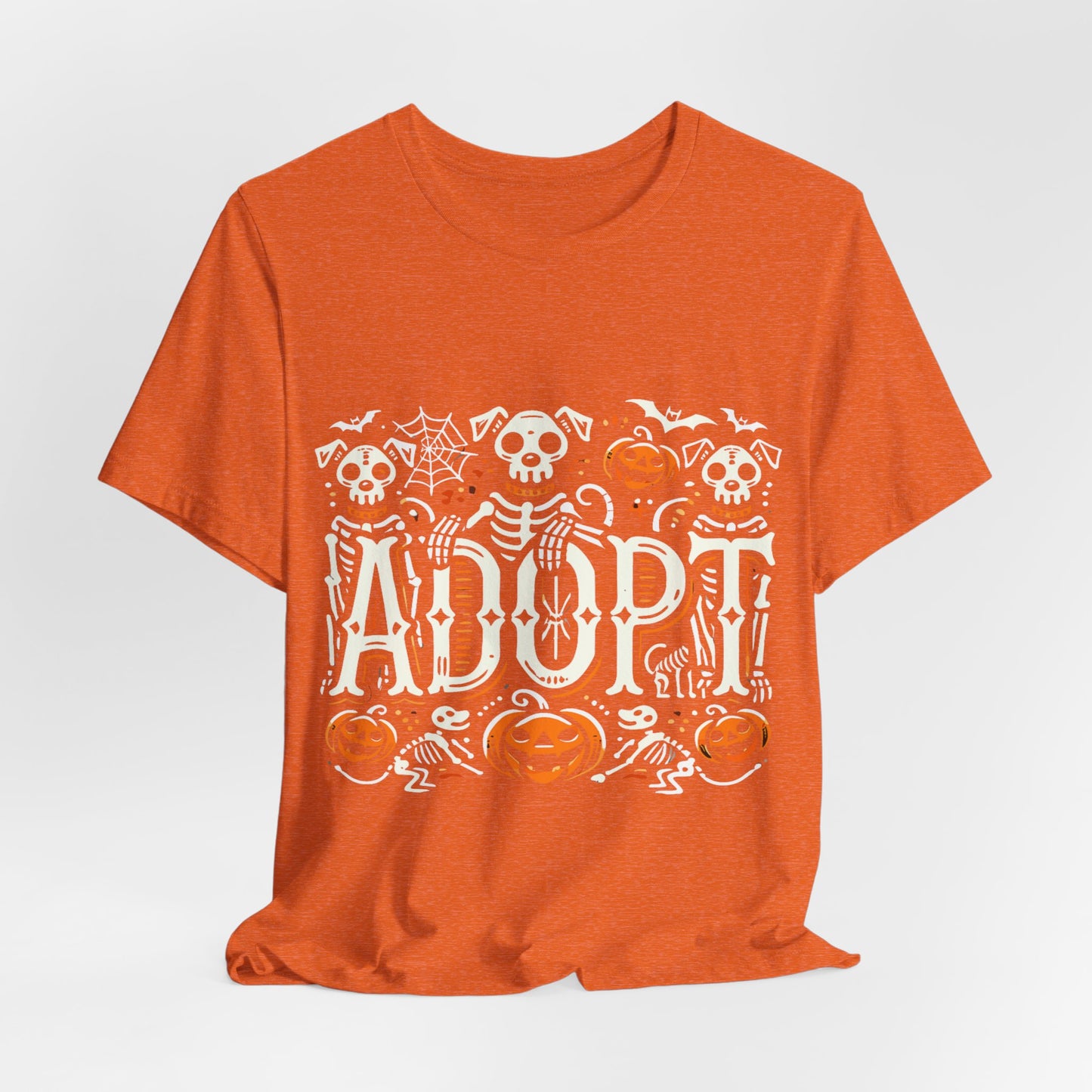Pumpkin-Themed Adoption Awareness Tee, Perfect for Halloween, Dog Lovers, Pet Advocates, Animal Rescue Fundraisers, Fall Celebrations