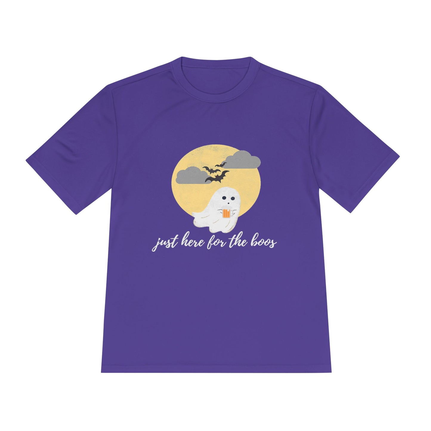 Whimsical Ghost Tee, Unisex Moisture Wicking T-Shirt, Halloween Apparel, Cute Graphic Tee, Fall Fashion, Lightweight Summer Shirt