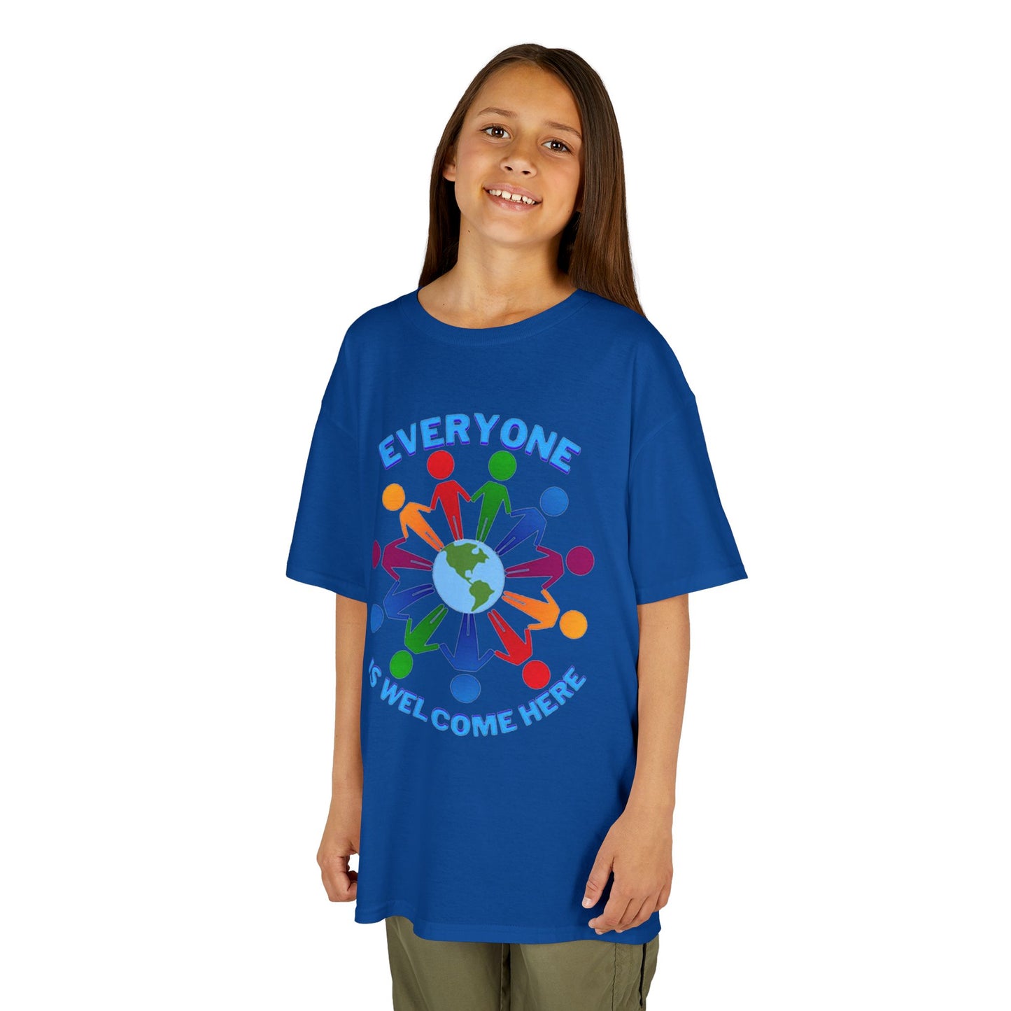 Inclusive Kids Tee - Everyone is Welcome Here, Rainbow T-Shirt, Kids Equality Wear, Unity Apparel, Diversity Gift, Positive Message Top
