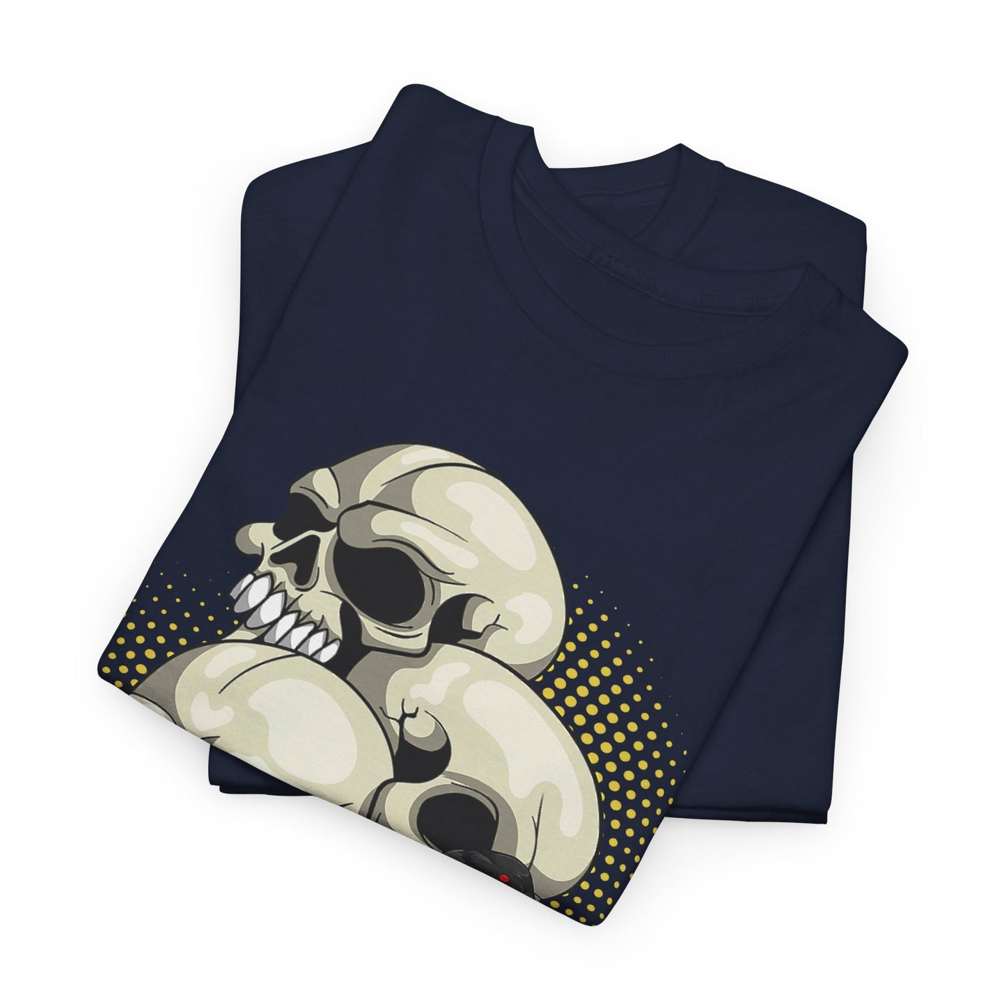 Skull Crow Tee - Unisex Heavy Cotton T-Shirt, Edgy Graphic Shirt, Gothic Style Apparel, Halloween Outfit, Alternative Fashion