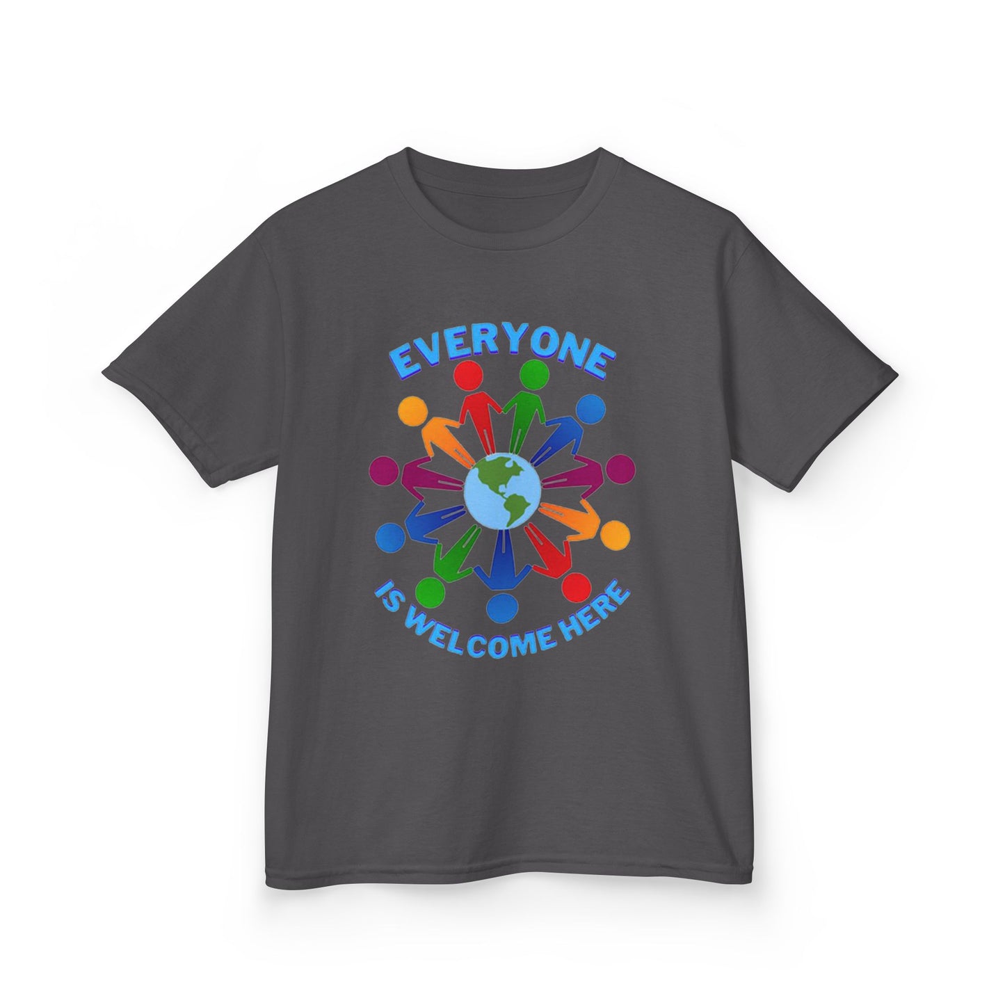 Inclusive Kids Tee - Everyone is Welcome Here, Rainbow T-Shirt, Kids Equality Wear, Unity Apparel, Diversity Gift, Positive Message Top