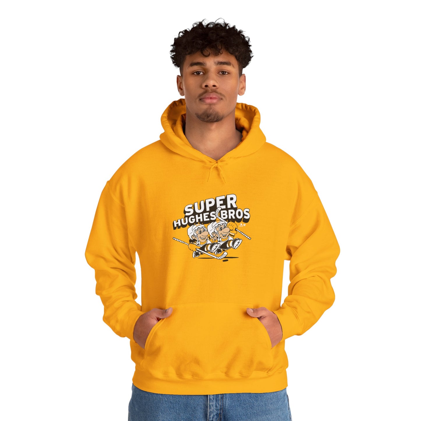 Super Hughes Bros Hoodie, Cozy Unisex Sweatshirt for Gamers, Fun Gift for Birthdays and Holidays, Relaxed Casual Wear
