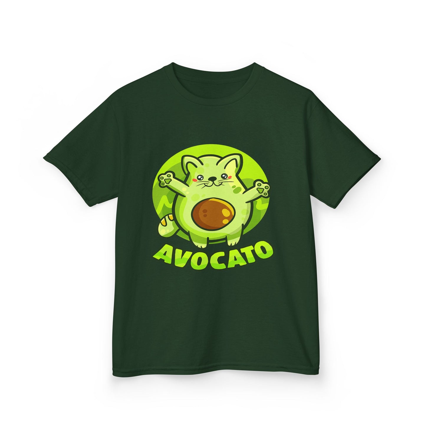 Cute Avocado Cat Kids Tee, Fun T-Shirt for Kids, Avocado Lover Gift, Playful Graphic Shirt, Birthday Party Outfit