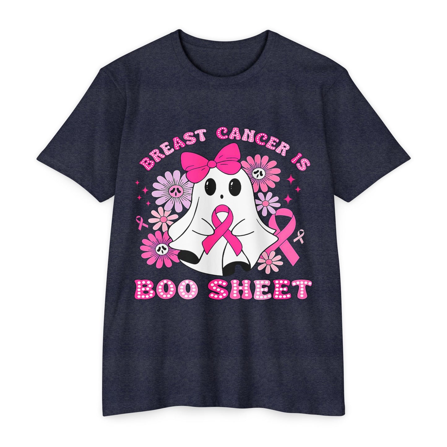 Breast Cancer Awareness Ghost T-Shirt, Unisex Tee, Halloween Shirt, Supportive Apparel, Fundraiser Gear, Boo Sheet Shirt
