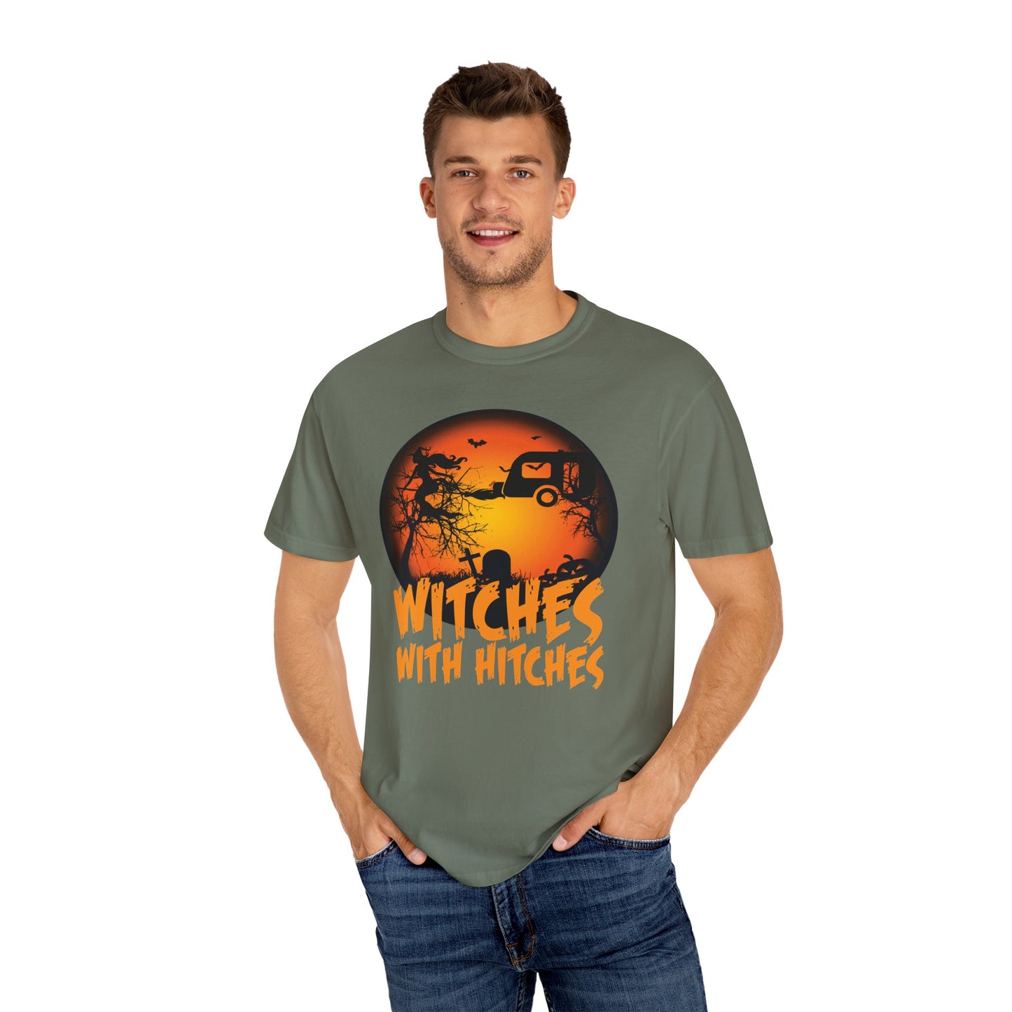 Witches with Hitches Unisex T-shirt | Halloween Apparel, Witchy Vibes, Casual Wear, Gift for Her, Festival T-shirt, Cozy Style