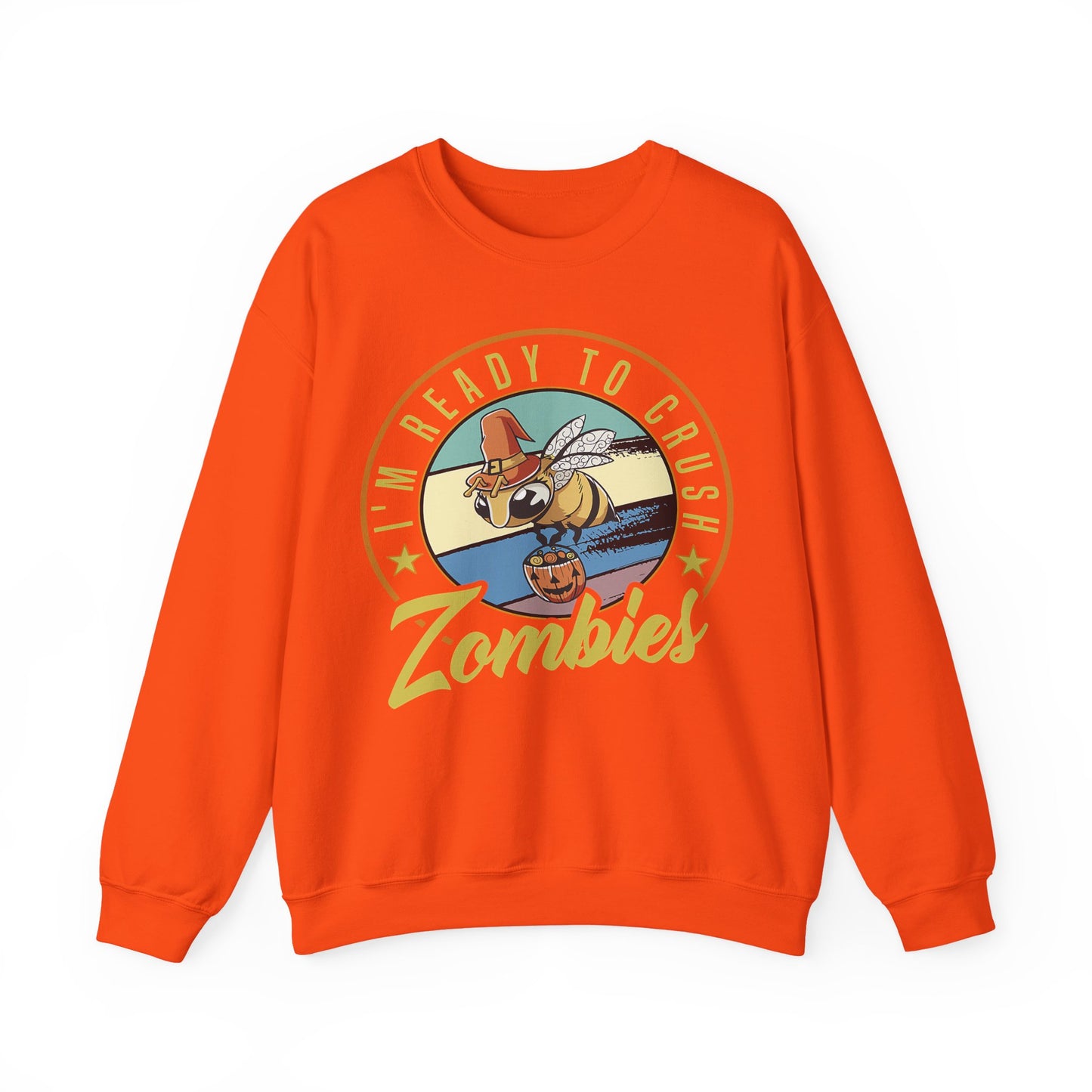 Zombie-Themed Crewneck Sweatshirt - Funny Halloween Gift for Friends, Casual Wear, Cozy Style, Unisex Apparel, Fall Fashion