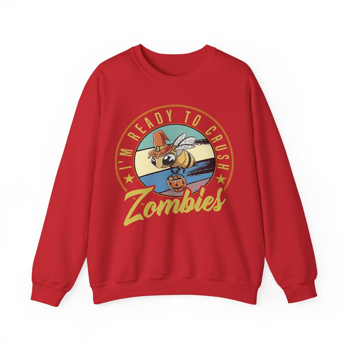 Zombie-Themed Crewneck Sweatshirt - Funny Halloween Gift for Friends, Casual Wear, Cozy Style, Unisex Apparel, Fall Fashion