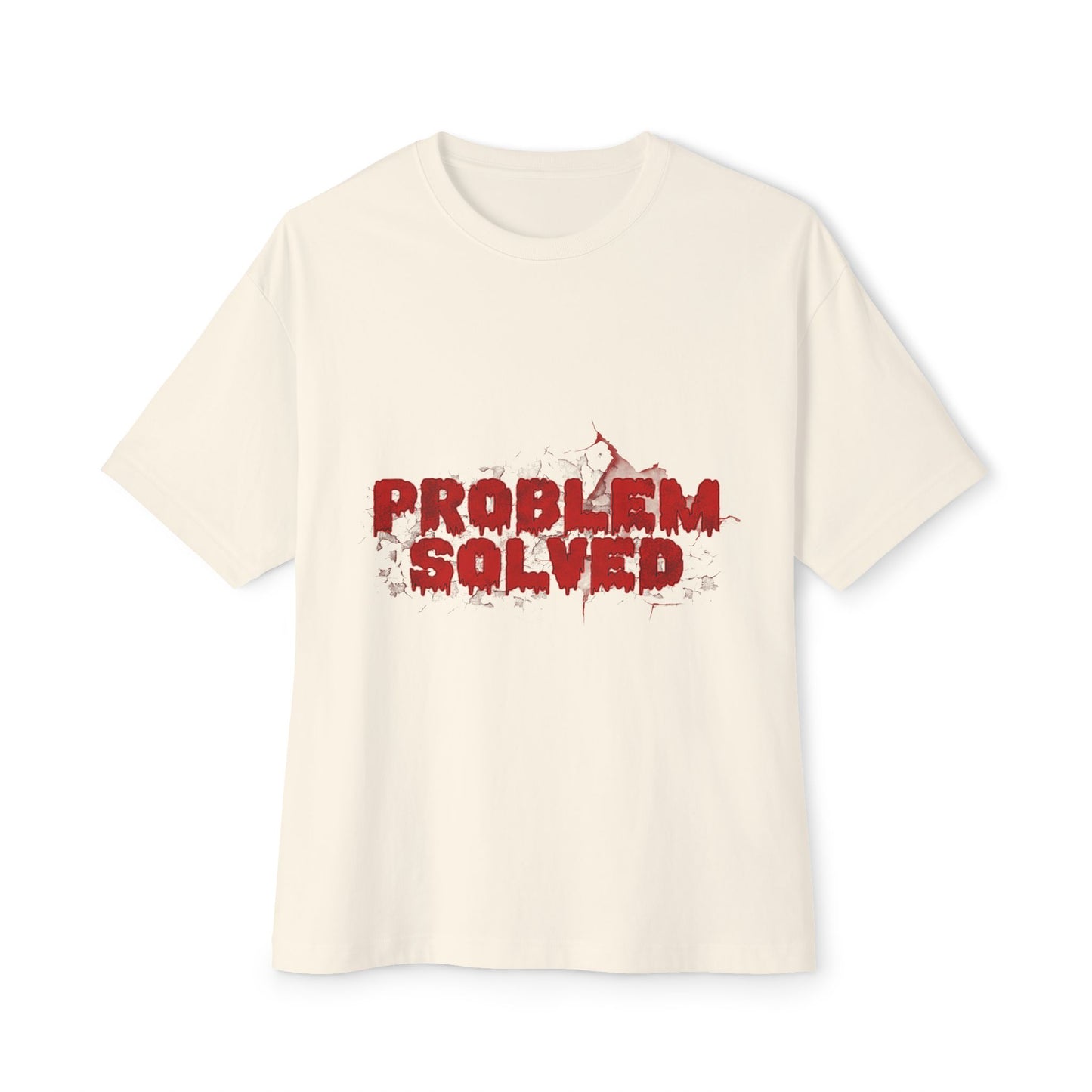 Unisex Boxy Tee - "Problem Solved" Funny Graphic Shirt for Everyday Wear, Gift for Friends, Casual Style, Comfortable Tee, Humor Apparel