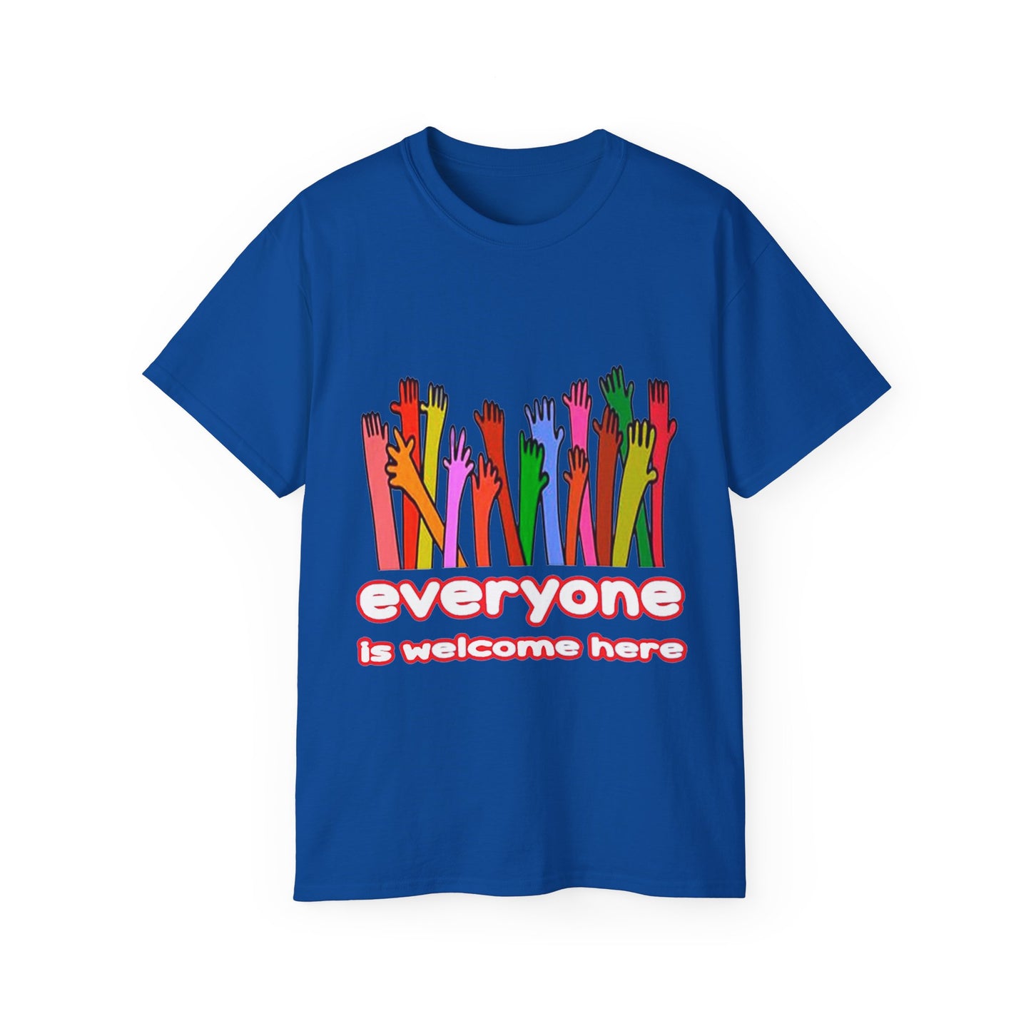 Inclusive Vibes Tee, Everyone is Welcome Here T-Shirt, Unity Tee, Proud Ally Shirt, Colorful Art Tee, Comfortable Cotton T-Shirt