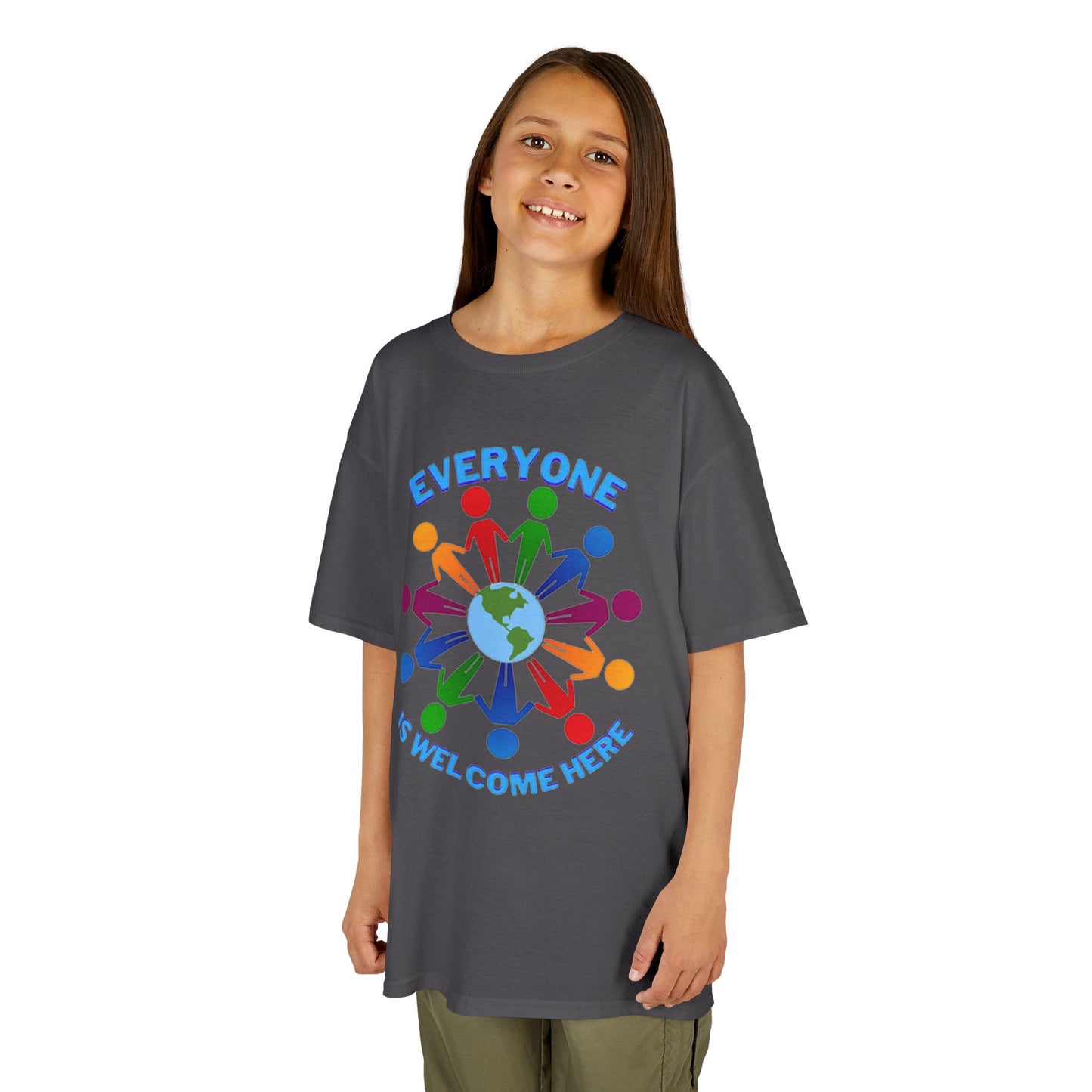 Inclusive Kids Tee - Everyone is Welcome Here, Rainbow T-Shirt, Kids Equality Wear, Unity Apparel, Diversity Gift, Positive Message Top