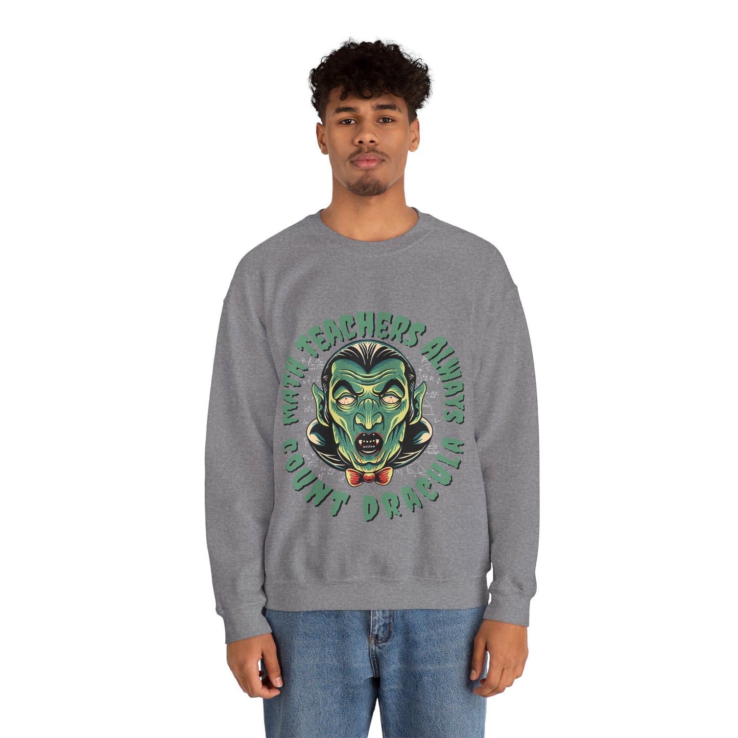 Halloween Count Dracula Sweatshirt, Unisex Crewneck for Teachers, Spooky Gift Idea, Fall Fashion, Halloween Costume