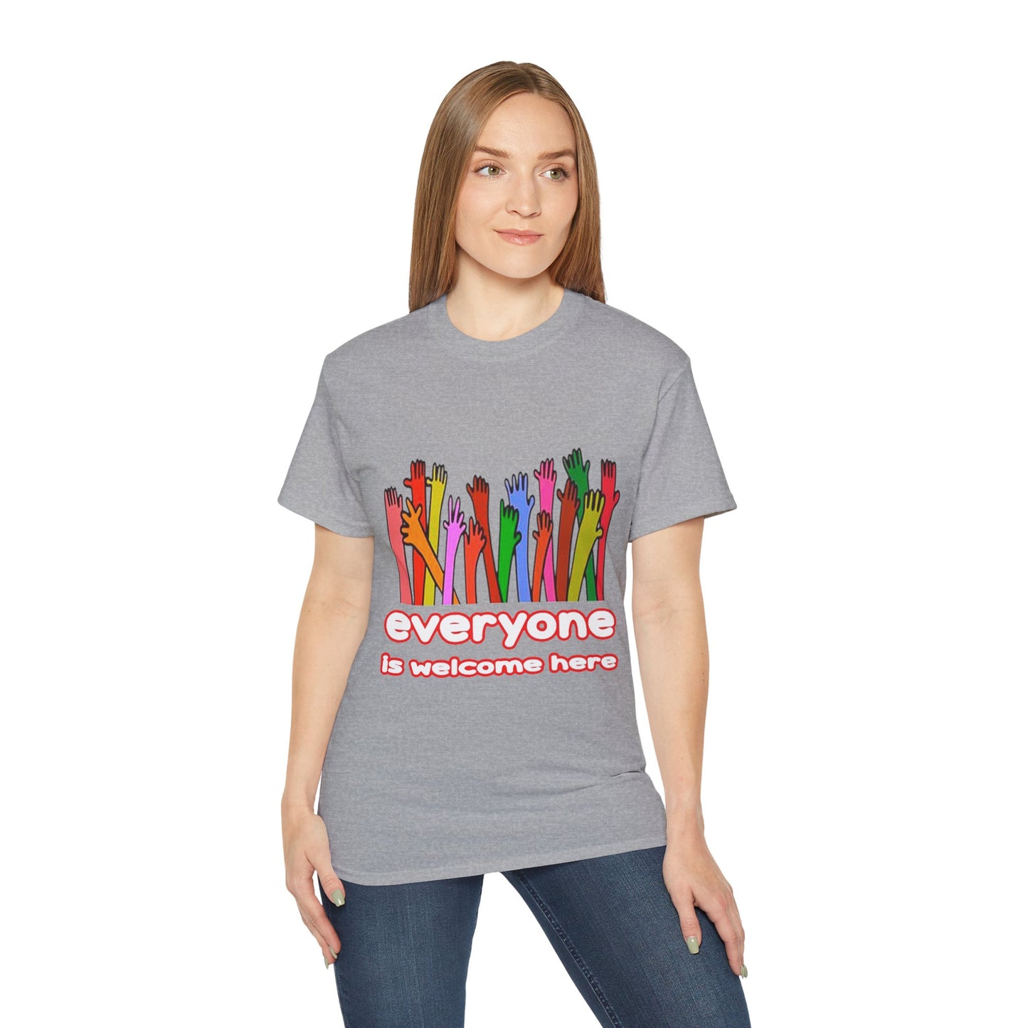 Inclusive Vibes Tee, Everyone is Welcome Here T-Shirt, Unity Tee, Proud Ally Shirt, Colorful Art Tee, Comfortable Cotton T-Shirt