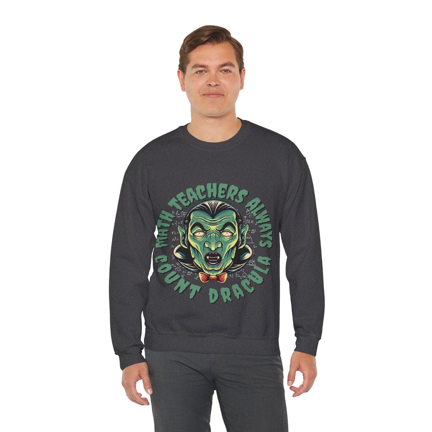 Halloween Count Dracula Sweatshirt, Unisex Crewneck for Teachers, Spooky Gift Idea, Fall Fashion, Halloween Costume