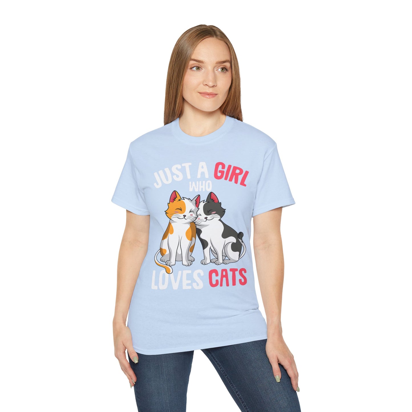 Cute Cat Girls Unisex Tee, Perfect for Cat Lovers, Gift for Her, Birthday Shirt, Animal Lover Tee