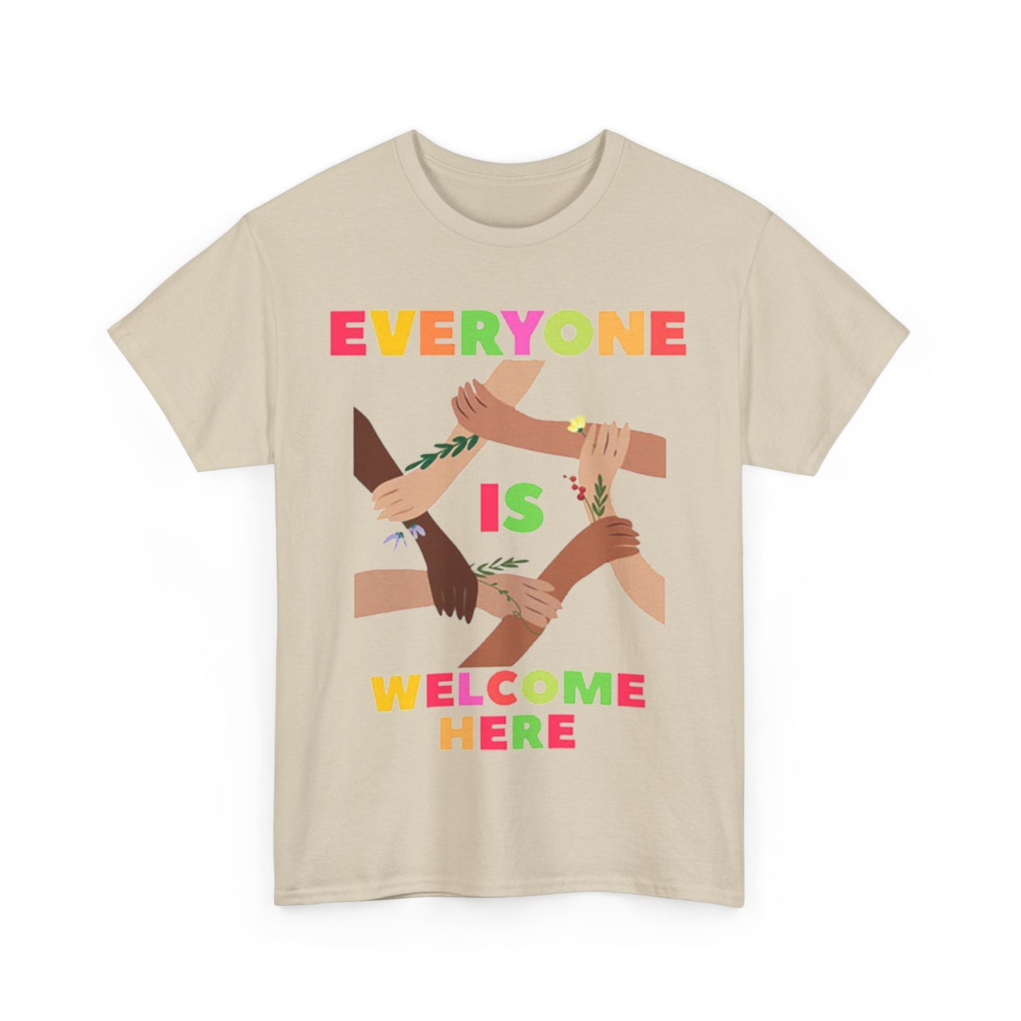Inclusive Message Unisex Heavy Cotton Tee, Equality Shirt, Diversity Tee, Gift for Friends, Community Wear, Pride Apparel