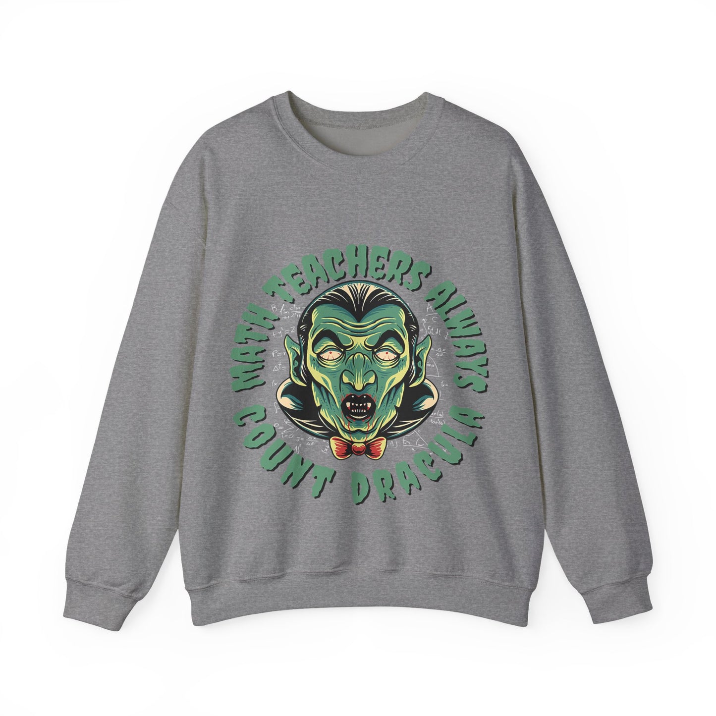 Halloween Count Dracula Sweatshirt, Unisex Crewneck for Teachers, Spooky Gift Idea, Fall Fashion, Halloween Costume