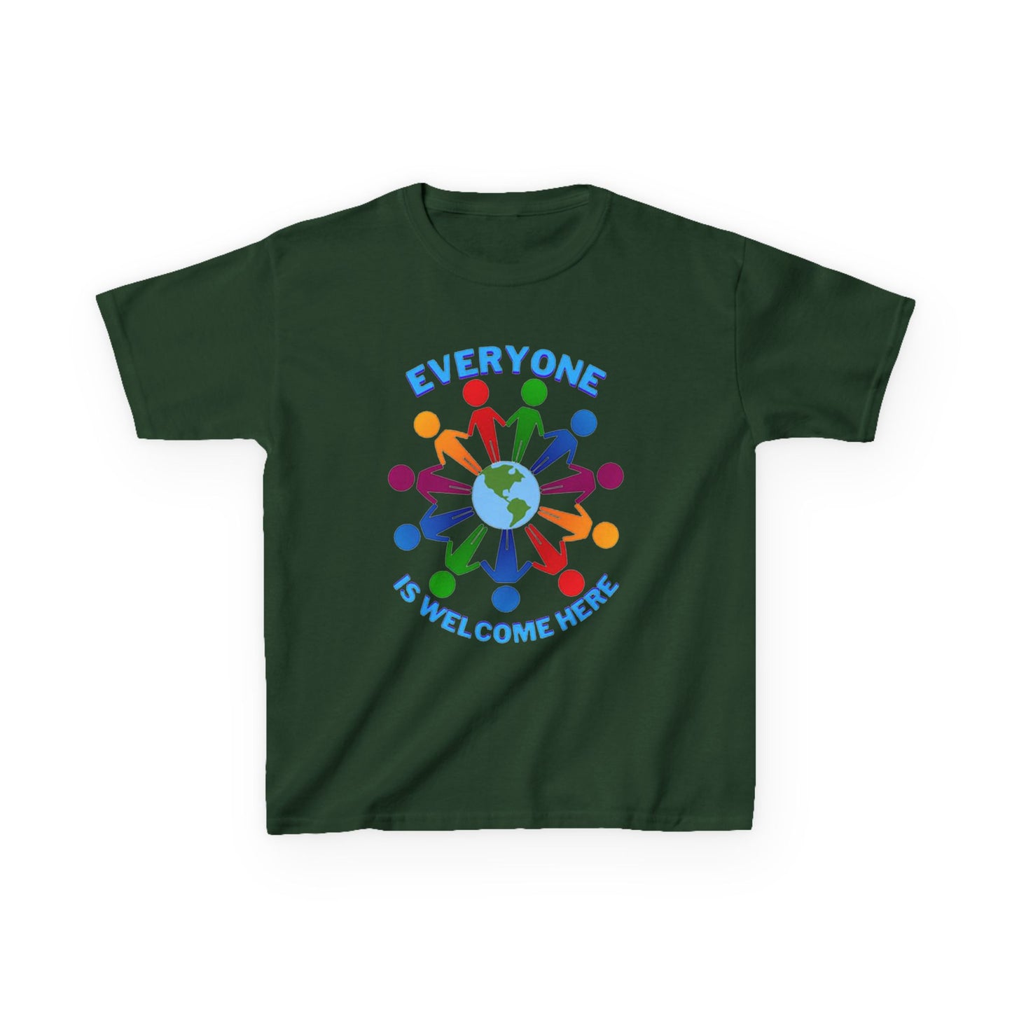 Inclusive Kids Tee - Everyone is Welcome Here, Rainbow T-Shirt, Kids Equality Wear, Unity Apparel, Diversity Gift, Positive Message Top